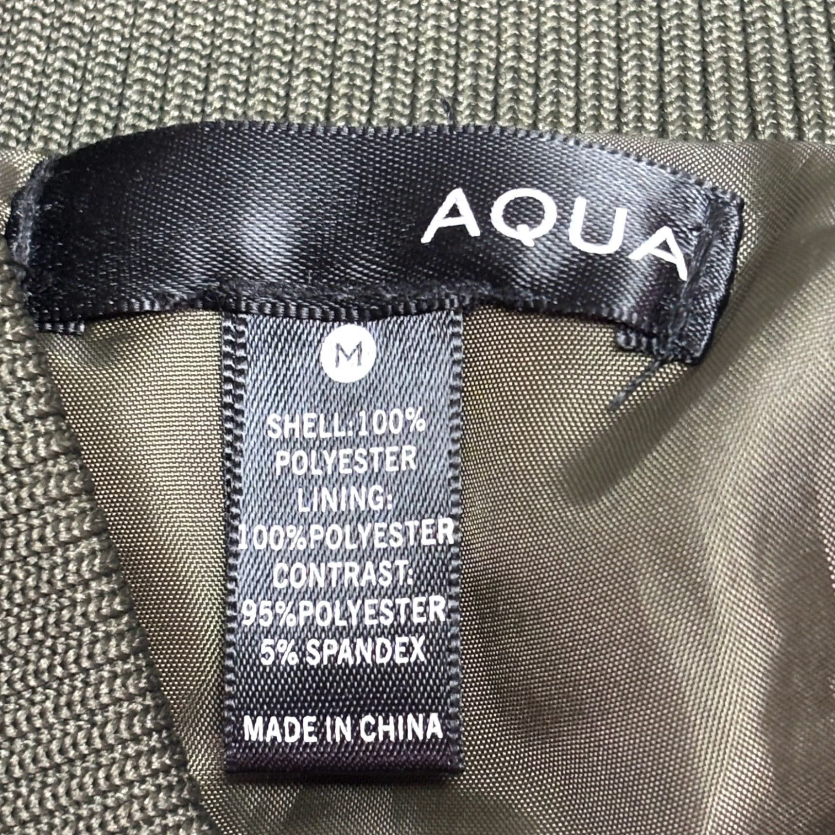 AQUA Aqua Bomber Jacket Womens Medium Olive Green Full Zip Casual Outdoor Jacket Size M / US 6-8 / IT 42-44 - 3 Thumbnail