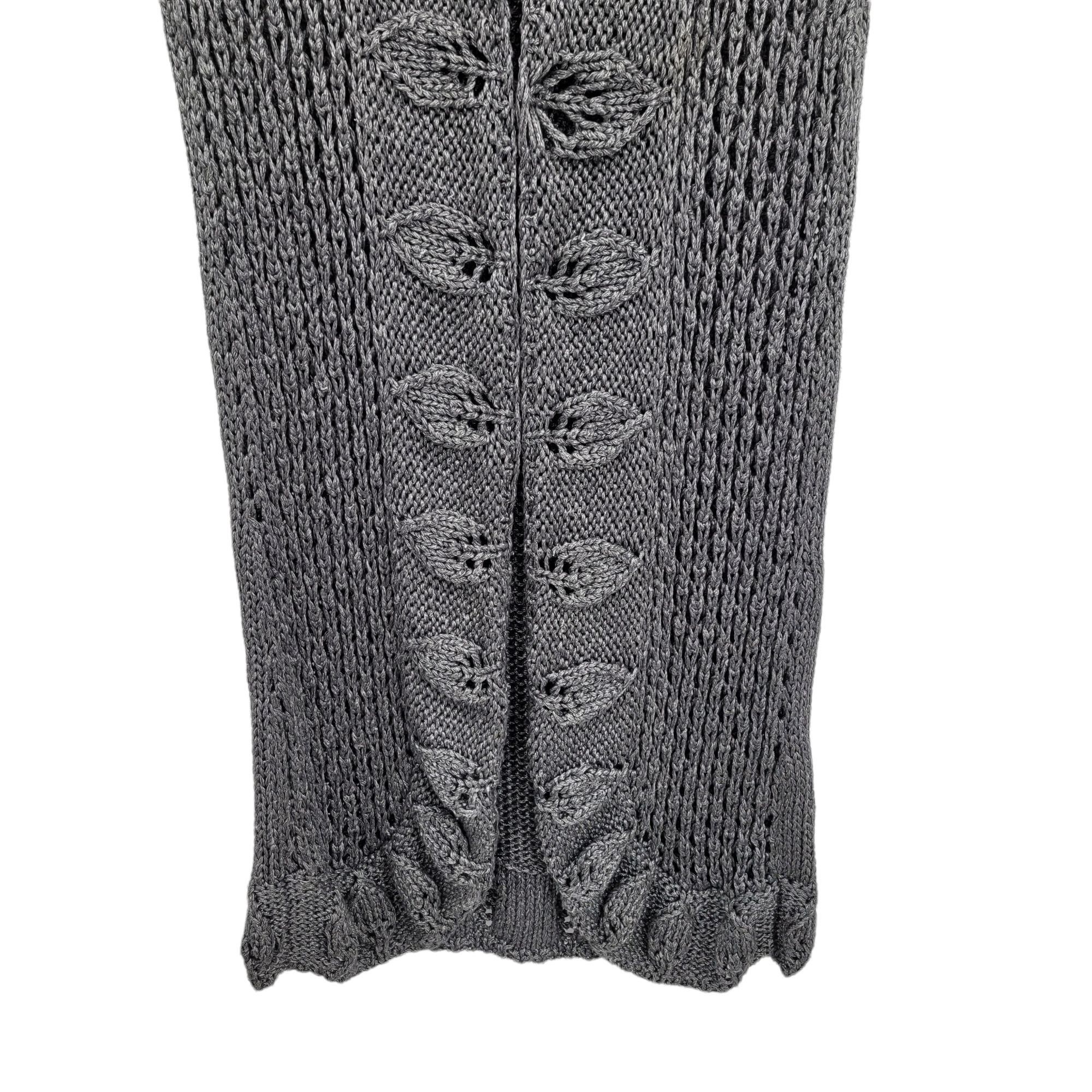 Vintage Vtg Chico's Longline Cardigan Duster Sz L Knit Metallic Gra Size L / US 10 / IT 46 - 5 Thumbnail