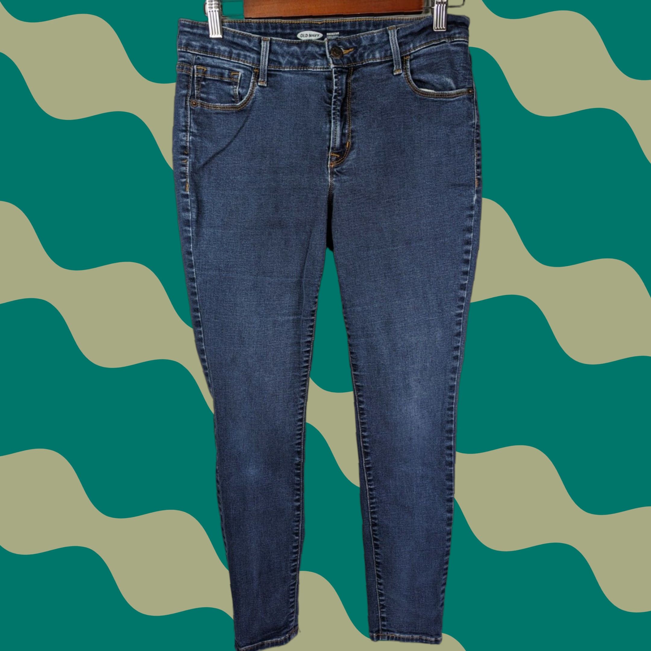 Old Navy Old Navy Rockstar Super Skinny Jeans - Dark Wash Stretch Women's 10 Jeans Size 32" / US 10 / IT 46 - 1 Thumbnail
