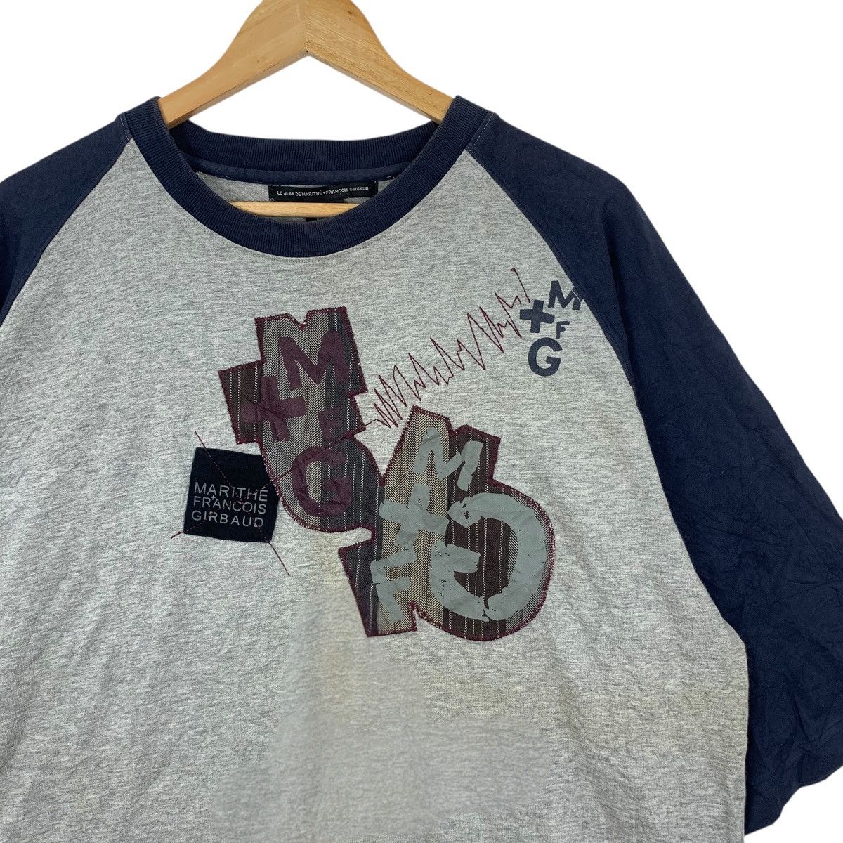 Marithe + Francois Girbaud MARITHE FRANCOIS GIRBAUD Le Jean Tee Shirt Top Embossed Size US XL / EU 56 / 4 - 4 Thumbnail