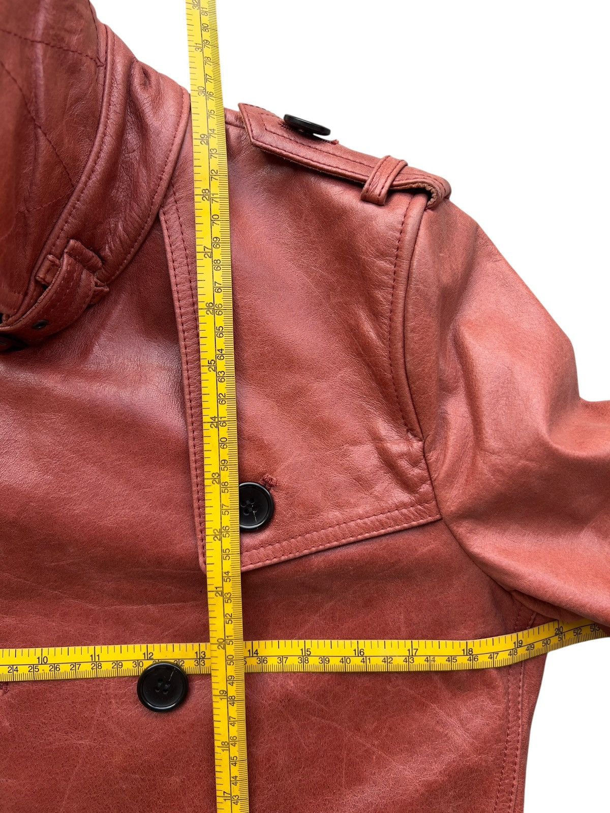 Vintage Michael Klein Faded Red Blazer Leather Jacket Size US S / EU 44-46 / 1 - 14 Thumbnail