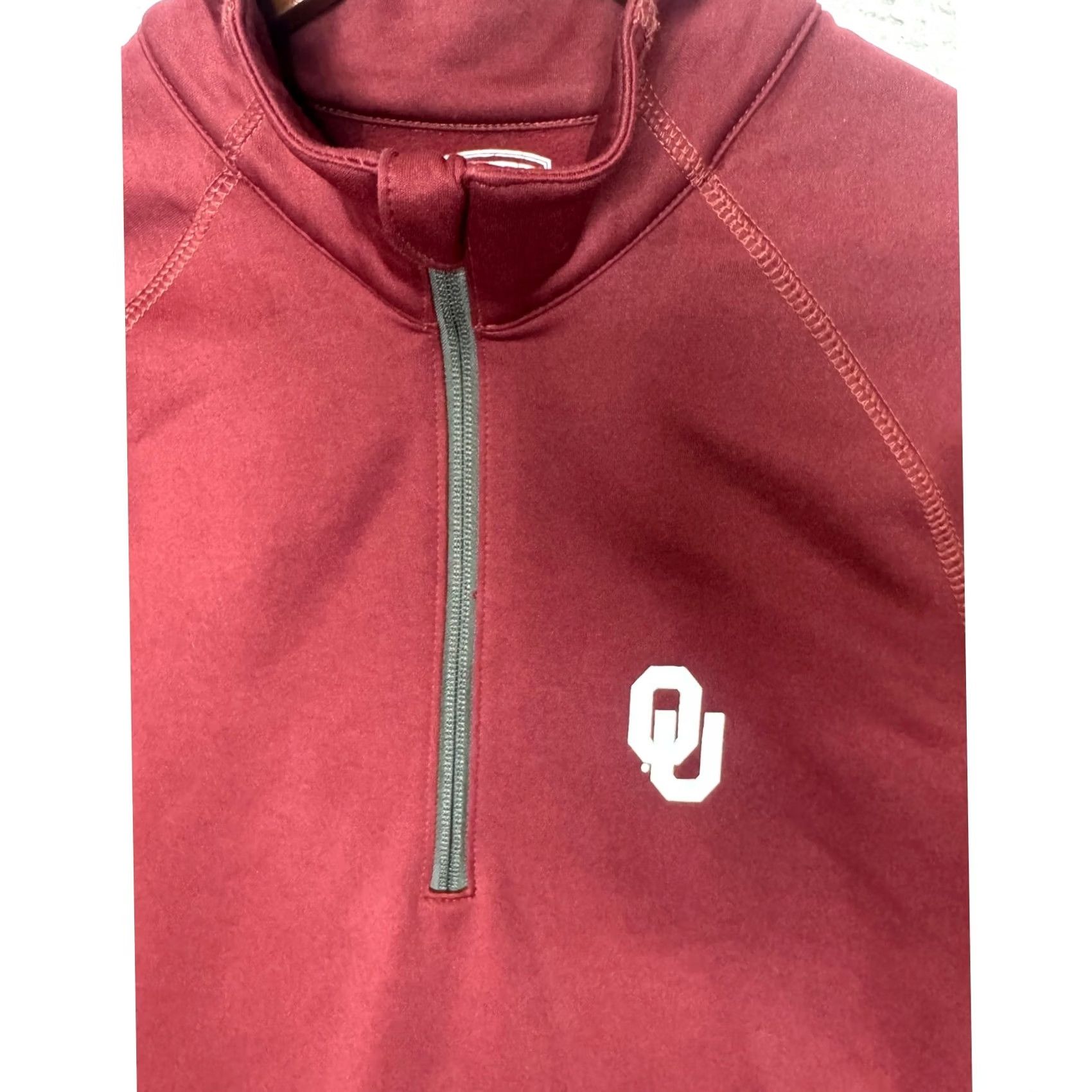 Logo 7 Oklahoma Sooners OU Logo Quarter Zip Pullover Jacket Men Red Athletic Sportswear Size US M / EU 48-50 / 2 - 2 Thumbnail
