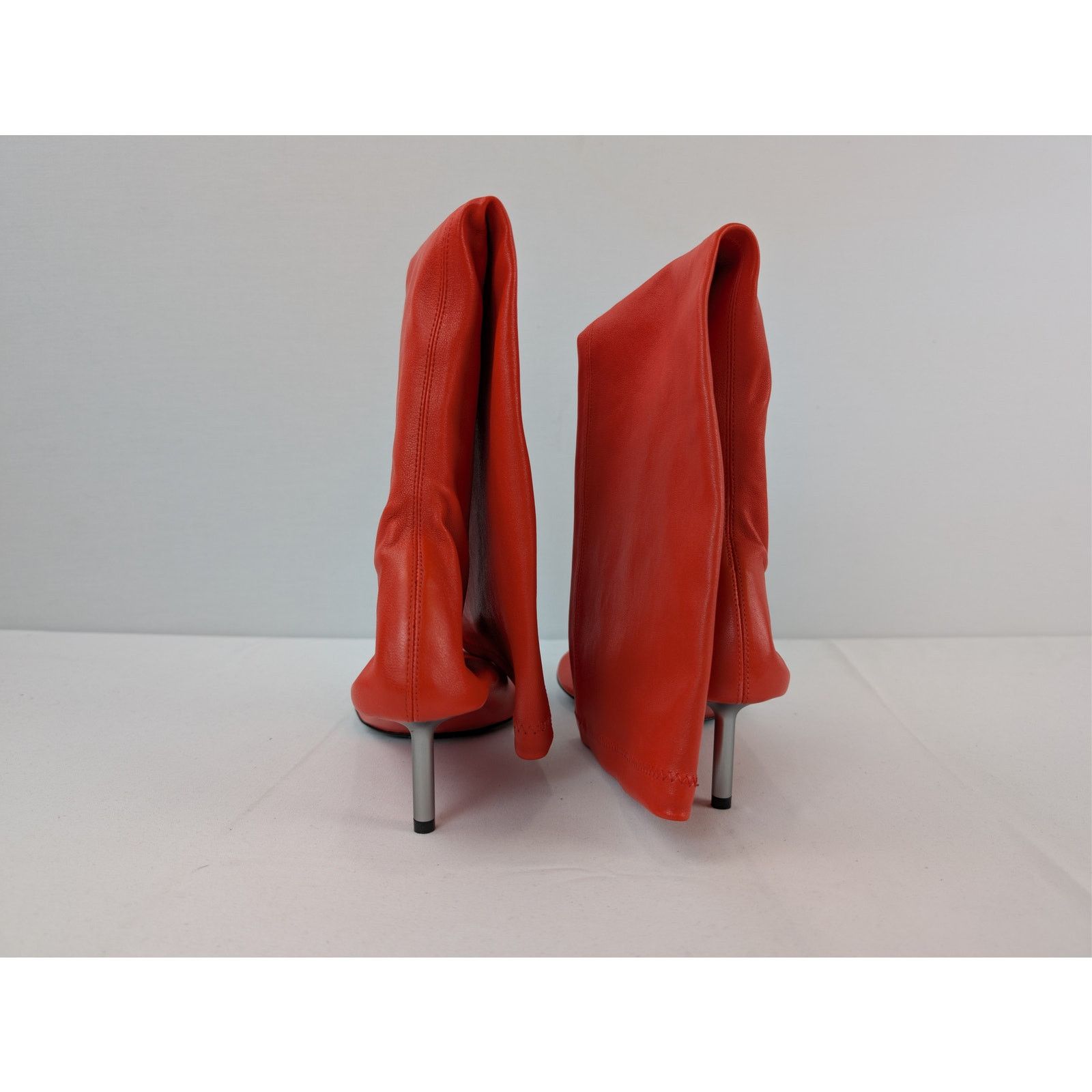 Jil Sander o1rshd1 Women's Nappa Stretch Leather High Boots in Poppy Size US 9 / IT 39 - 11 Thumbnail