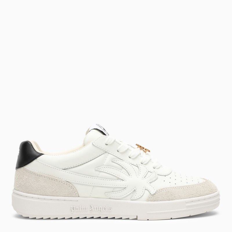 image of Palm Angels Palm Beach Trainer In White Leather Shoes, Men's (Size 7)