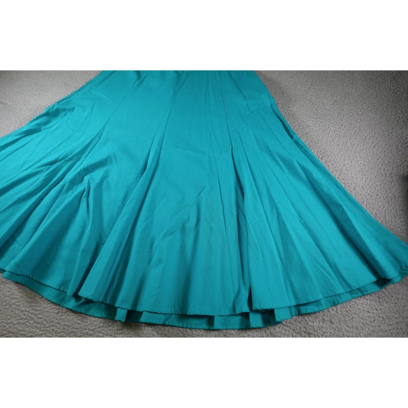 DANCER VINTAGE 1849 Authentic Ranchwear Western Skirt Womens Small Blue Flare Cowgirl Rodeo Square Dance Show Slit Back Zip Elastic Waist Size 28" / US 6 / IT 42 - 4 Thumbnail