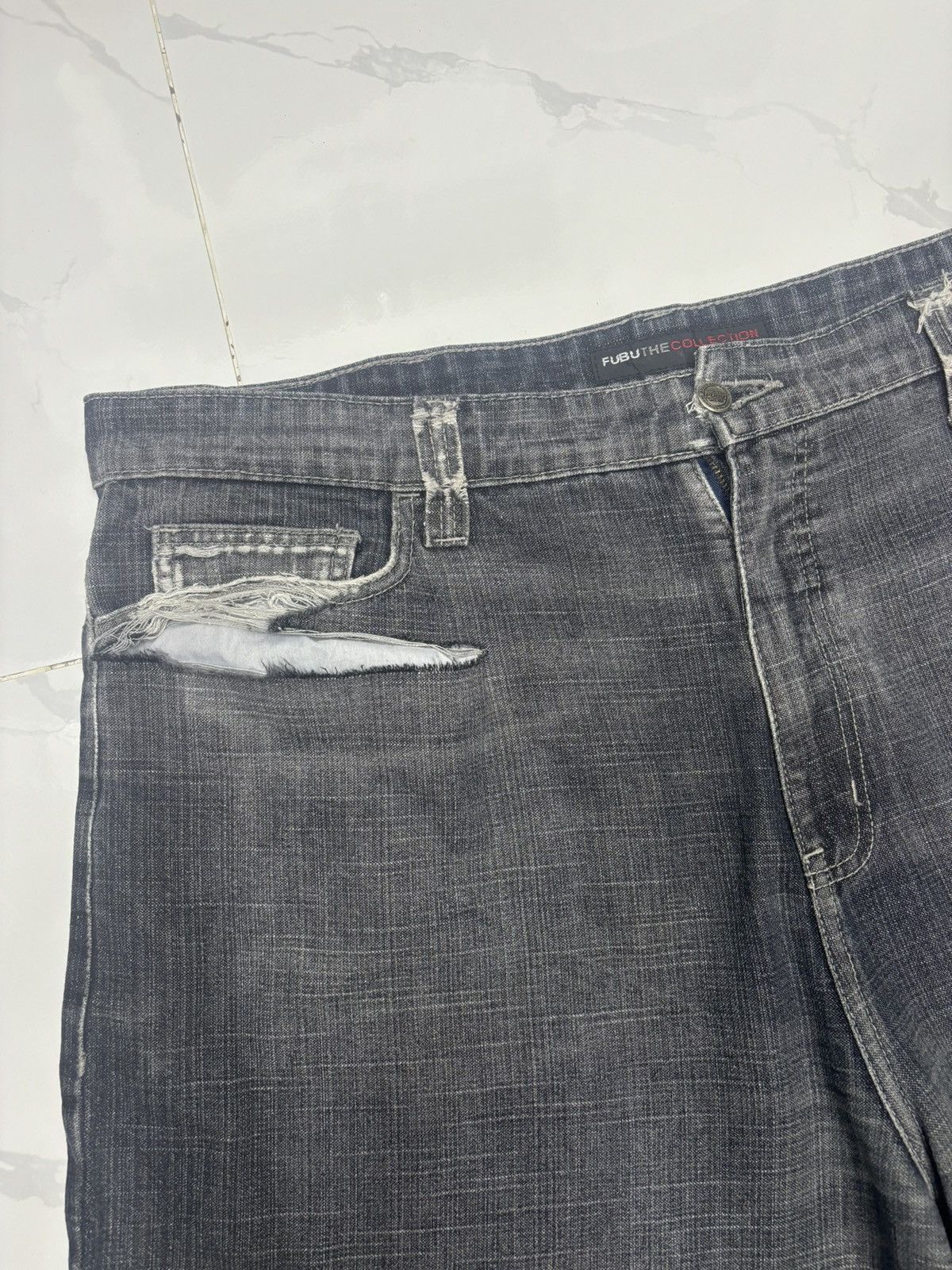Fubu RARE VINTAGE FUBU BAGGY SHORT DENIM JNCO STYLE JEANS Size US 42 / EU 58 - 10 Thumbnail