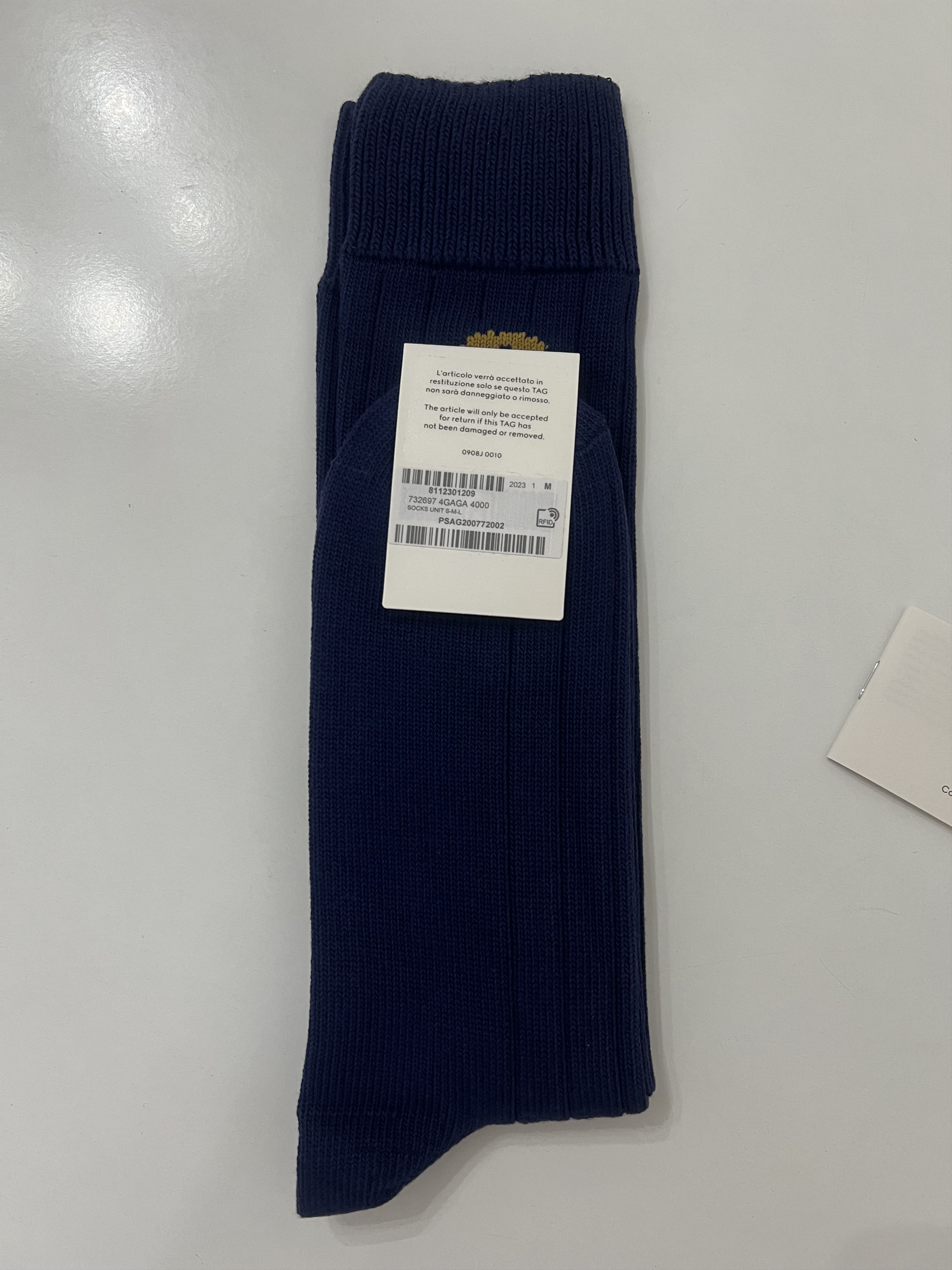 Gucci GUCCI - INTARSIA LOGO PRINT SOCKS, NIGHT BLUE, SIZE M Size ONE SIZE - 4 Thumbnail