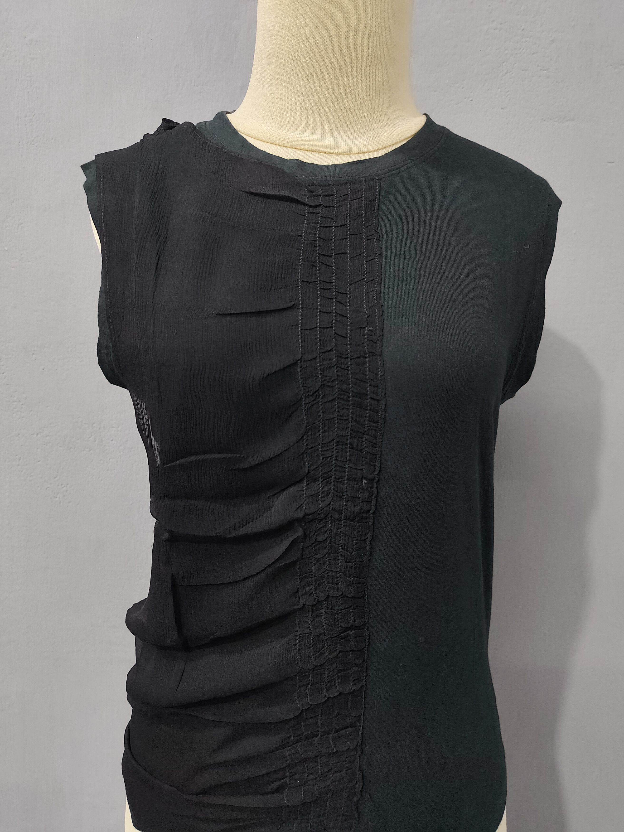 Jean Colonna 00s Jean Colonna- Vertical Ruched Panel Construction Top Size S / US 4 / IT 40 - 2 Thumbnail