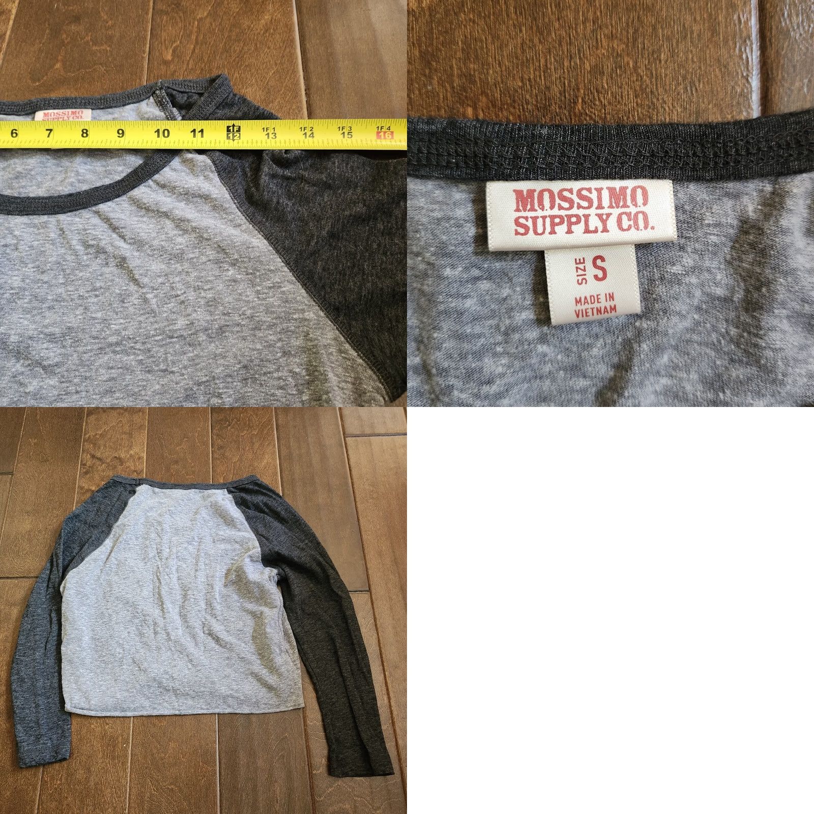 Mossimo Mossimo Women's Gray Cropped Long Sleeve T-Shirt - Size S - Pullover, Regular Fit, Casual Size S / US 4 / IT 40 - 9 Thumbnail