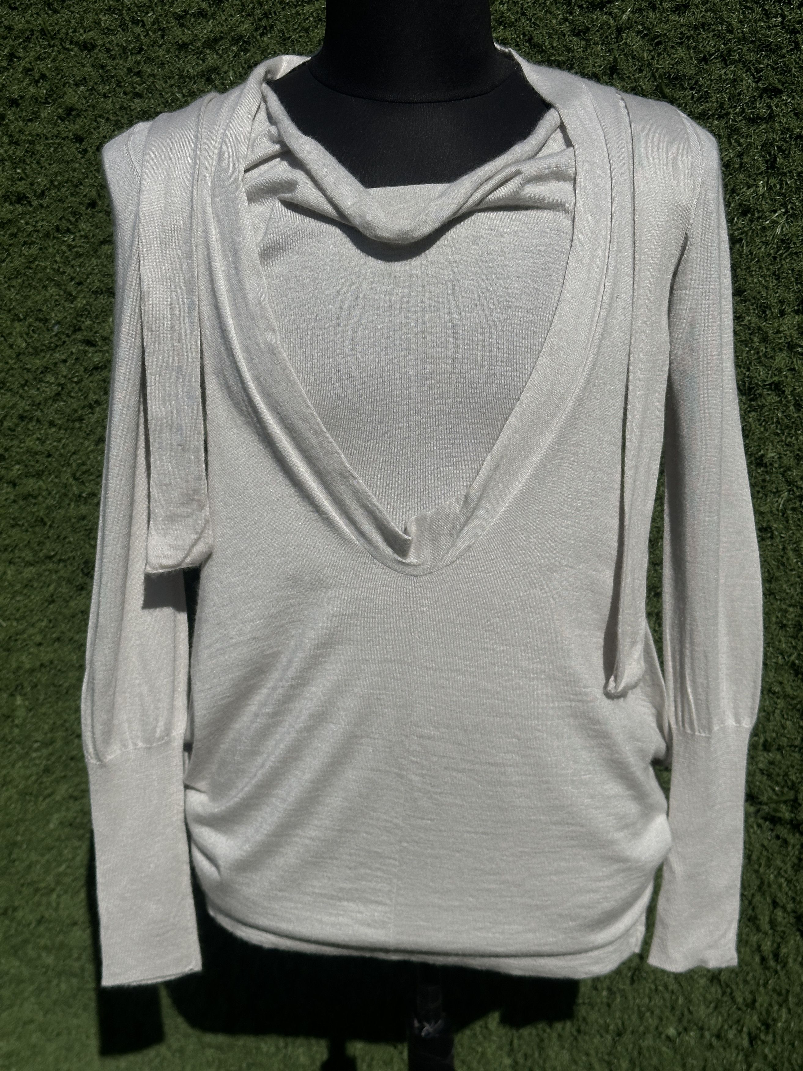 Brunello Cucinelli Brunello Cucinelli Cashmere Silk Layered Wrap Sweater S M Size M / US 6-8 / IT 42-44 - 1 Thumbnail