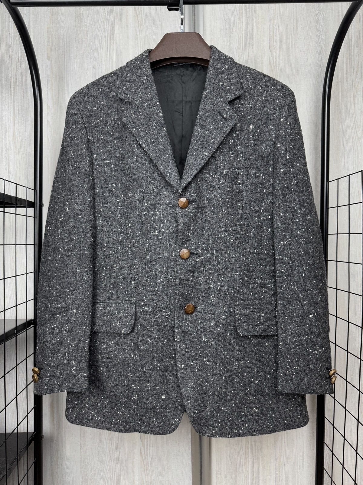 Yves Saint Laurent Yves Saint Laurent x Lanificio Paoletti wool tweed blazer 52 Size 42R - 2 Thumbnail