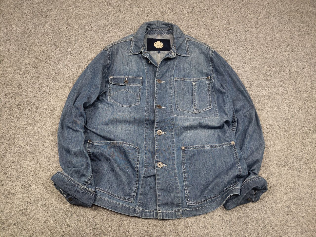 Pretty Green Vtg Pretty Green Design Work Overshirt Pocket Denim Jacket Size US M / EU 48-50 / 2 - 2 Thumbnail