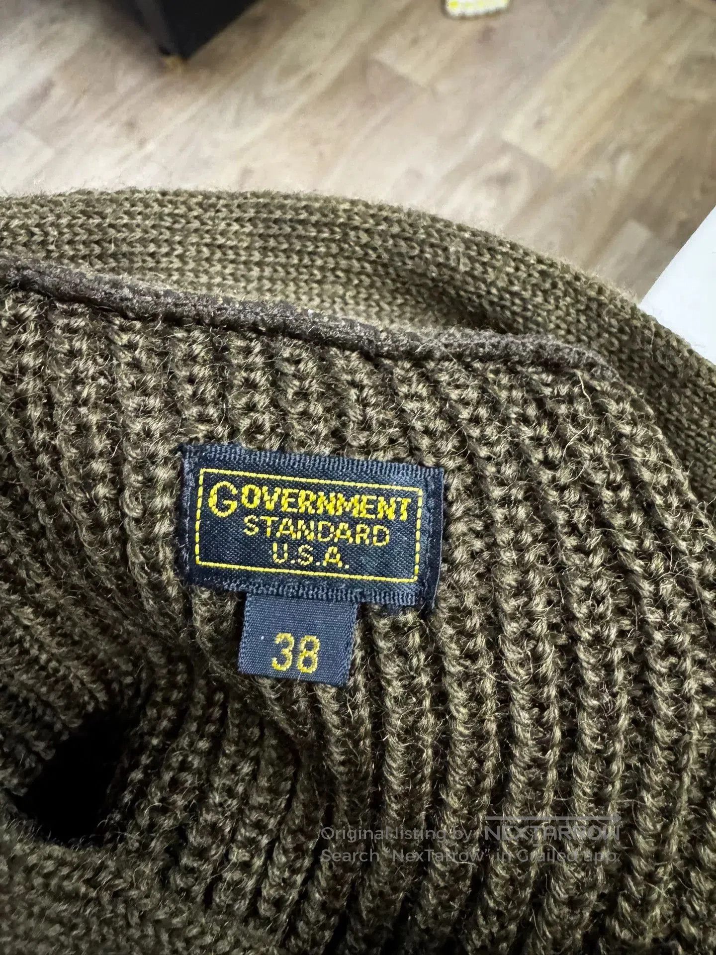 The Real McCoy's Olive Green Wool Knit Sweater. Size US S / EU 44-46 / 1 - 2 Thumbnail