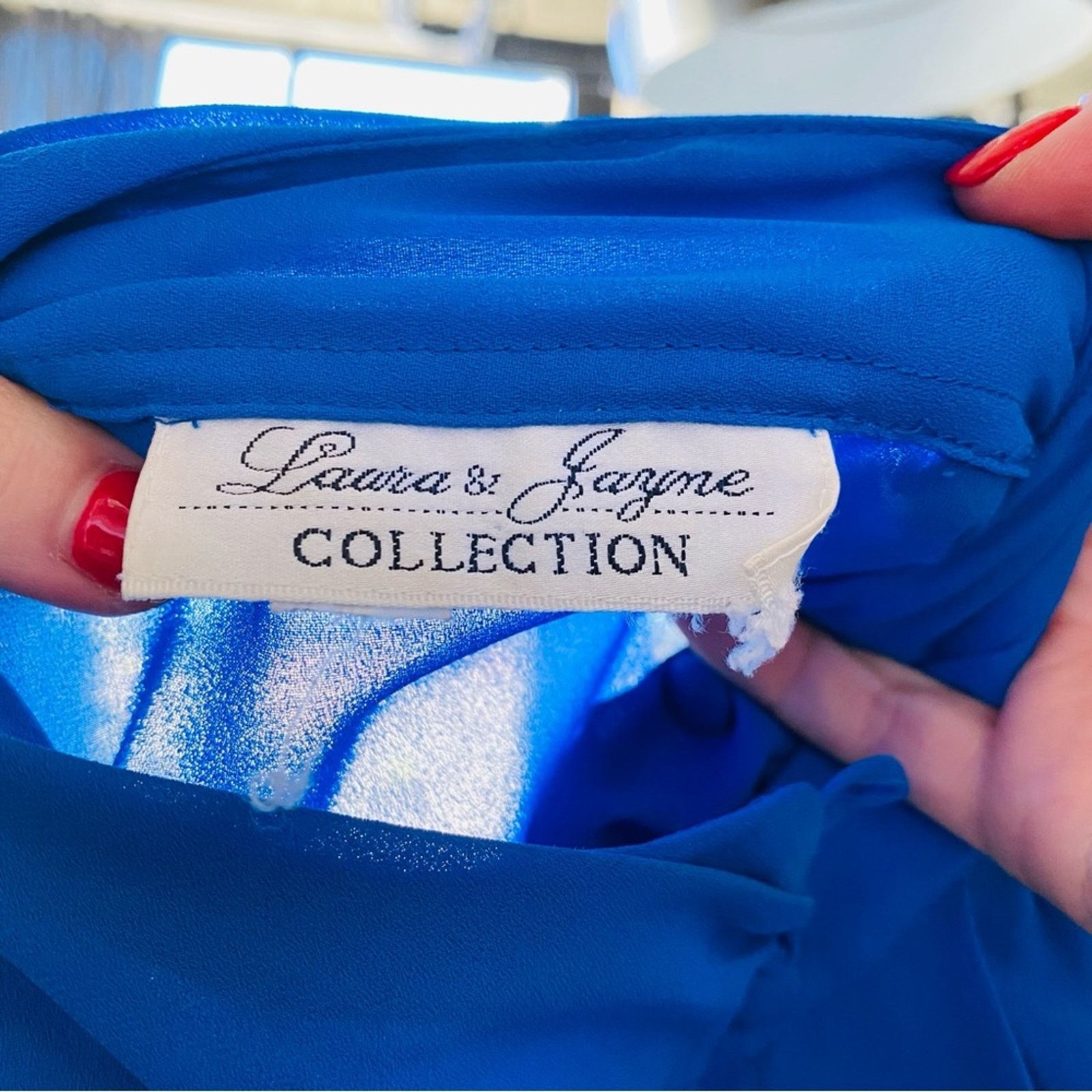Vintage VINTAGE Royal Blue Long Sleeve Sheer Button Blouse Shirt Top Size S / US 4 / IT 40 - 9 Thumbnail