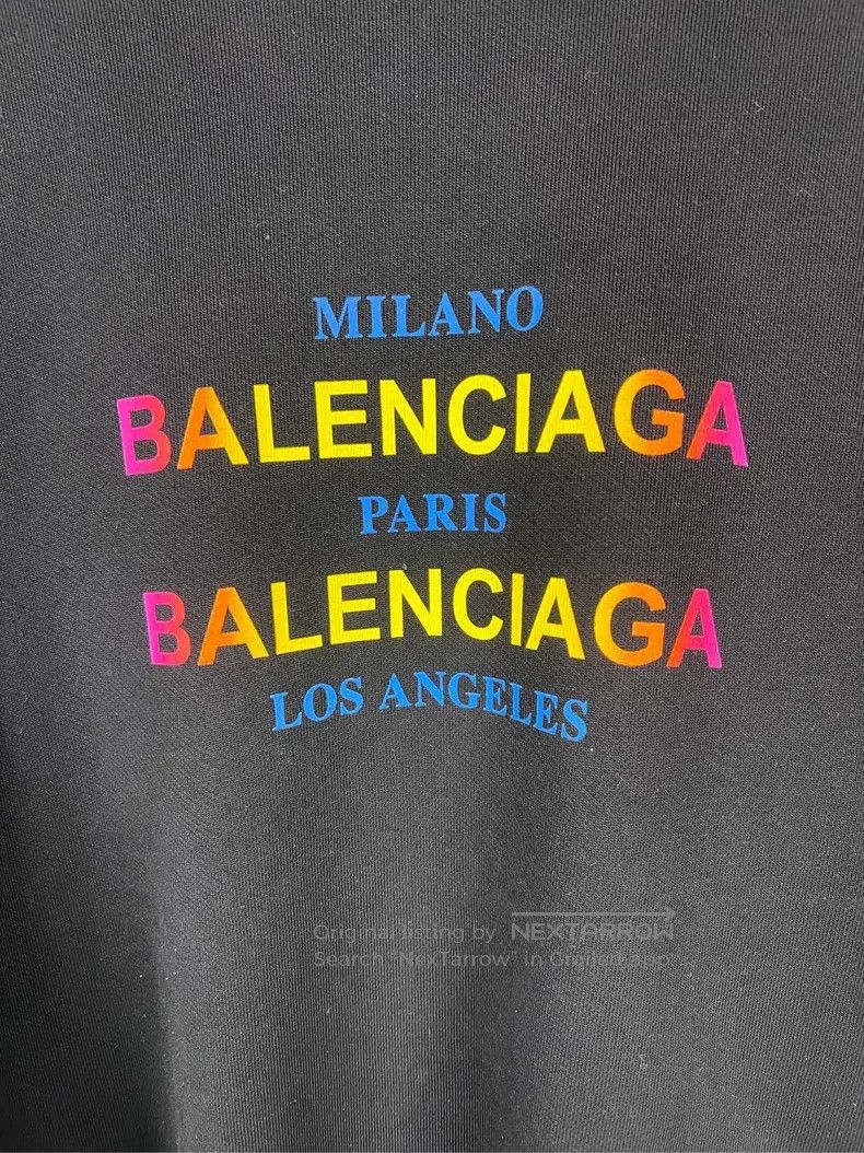 Balenciaga Balenciaga Black Hoodie Rainbow Slogan Logo Size US XS / EU 42 / 0 - 4 Thumbnail