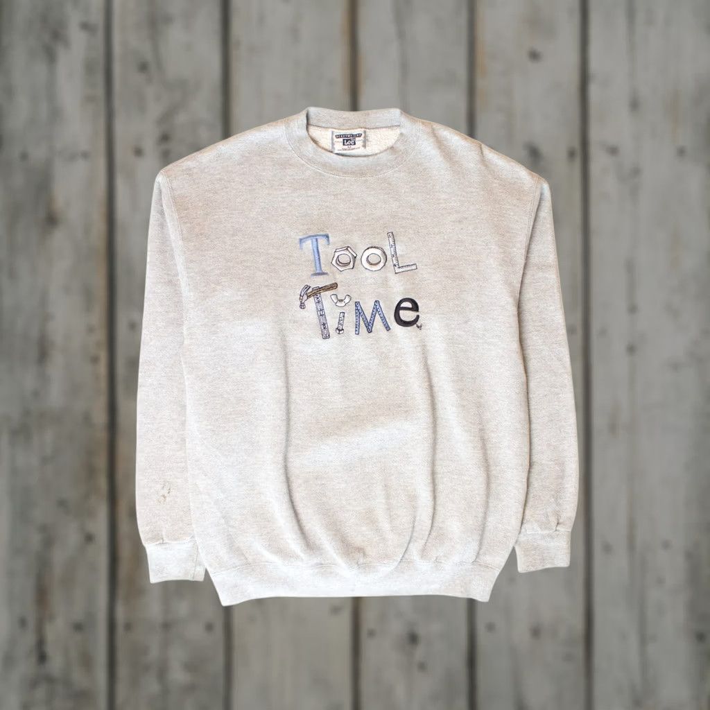 Lee VINTAGE Lee Sweatshirt 1990s Grey Medium Long Sleeve USA Polyester / Cotton Mens Size US M / EU 48-50 / 2 - 1 Thumbnail
