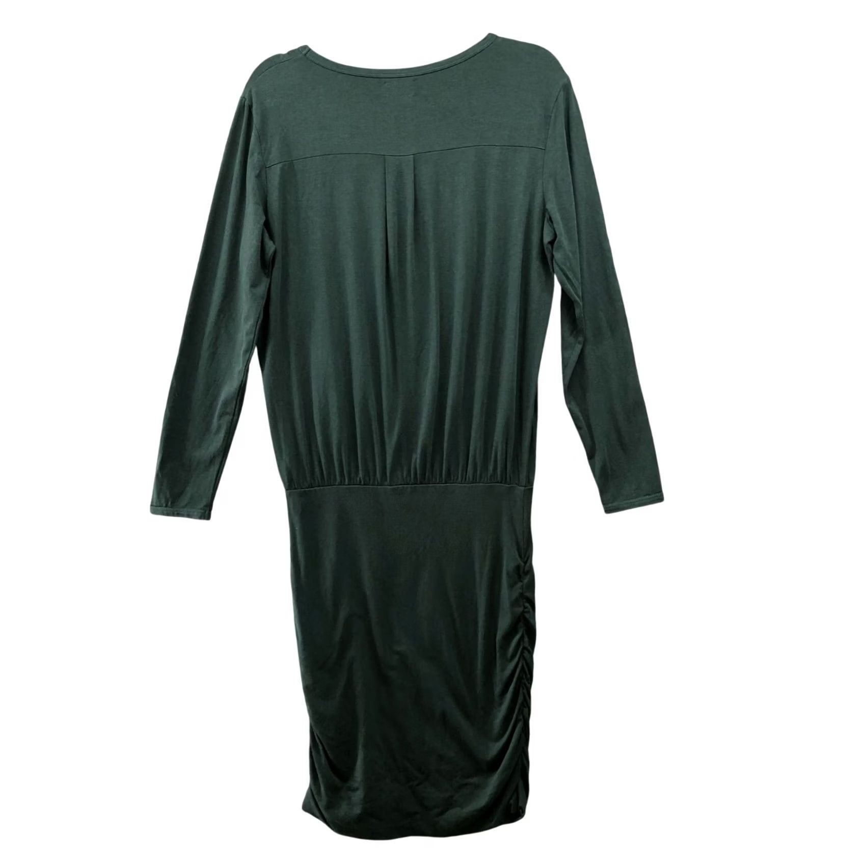 Vintage Hush Bodycon Long Sleeve T Shirt Dress Women S Green Ruched Modal Blend Dress Size S / US 4 / IT 40 - 2 Thumbnail