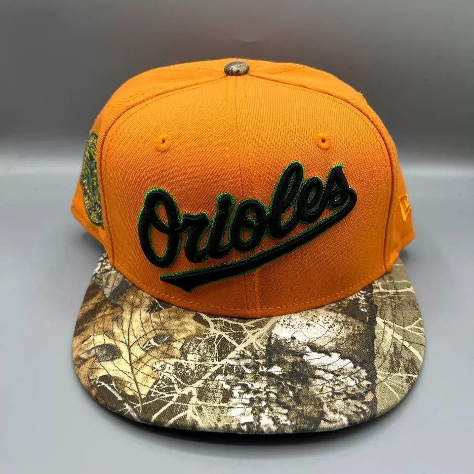 New Era Baltimore Orioles Hat Men 7 1/2 Orange Realtree Fitted Cap Size ONE SIZE - 2 Thumbnail