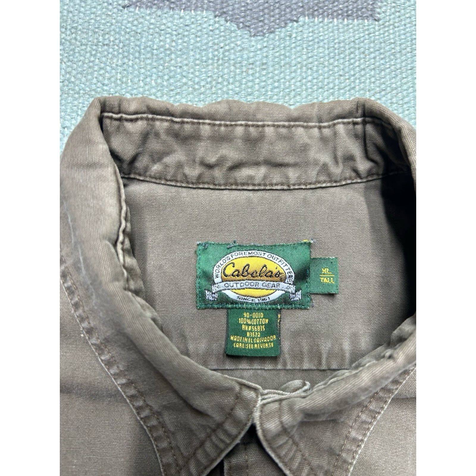 Vintage VINTAGE Cabela's Long Sleeve Button Shirt Canvas Cotton Tan Brown XL Tall Shirt Mens Brown Canvas Cotton Button-Up Size US XL / EU 56 / 4 - 4 Thumbnail