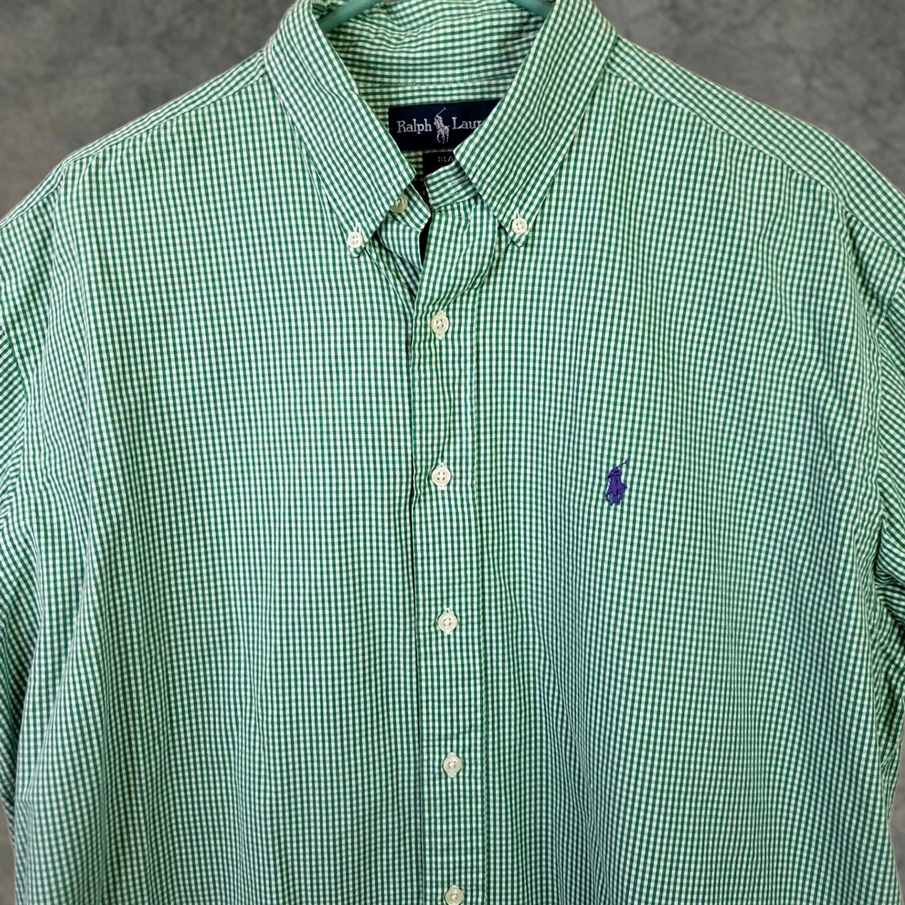 Ralph Lauren Ralph Lauren Button-Down Blake Shirt Men L Green Check Cotton Short Sleeve Button-Up Shirt Size US L / EU 52-54 / 3 - 1 Thumbnail