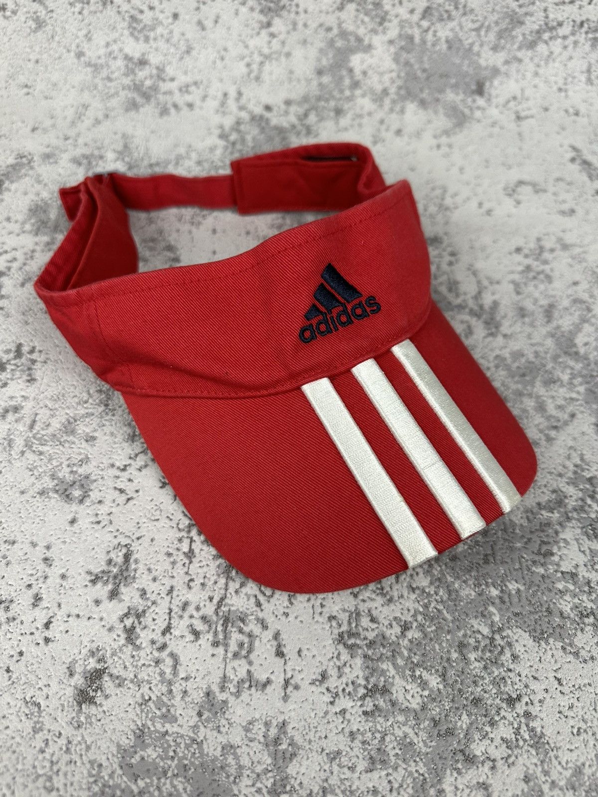 Adidas Vintage Adidas Red 3-Stripes Visor Cap 2000s Tennis Size ONE SIZE - 1 Thumbnail