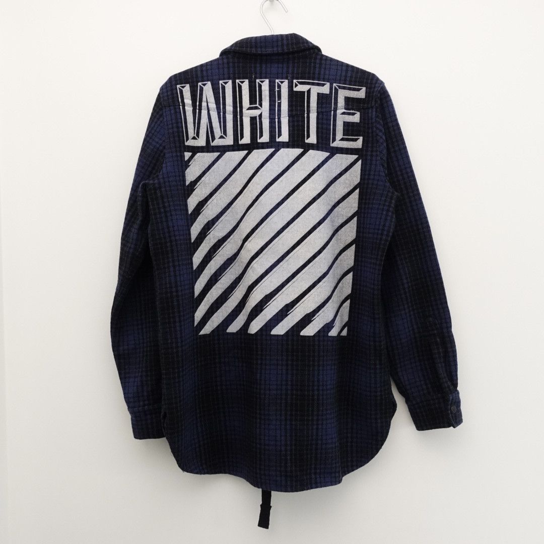 Off-White OFF-WHITE c/o VIRGIL ABLOH Navy Tartan Flannel Size US S / EU 44-46 / 1 - 1 Thumbnail
