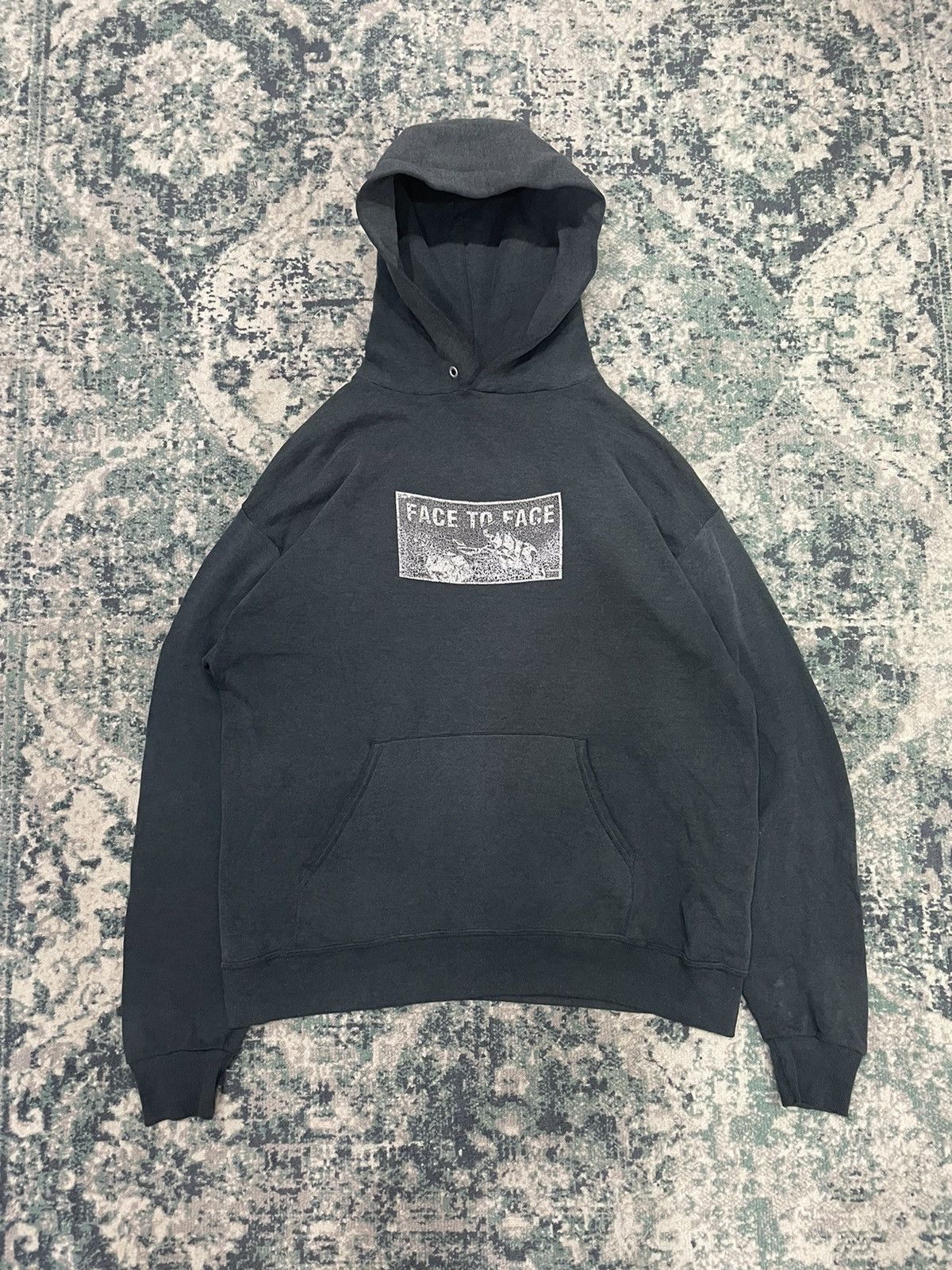 Seditionaries Vintage 1990 Faded Face to Face Punk Rock Hoodie Size US XL / EU 56 / 4 - 3 Thumbnail