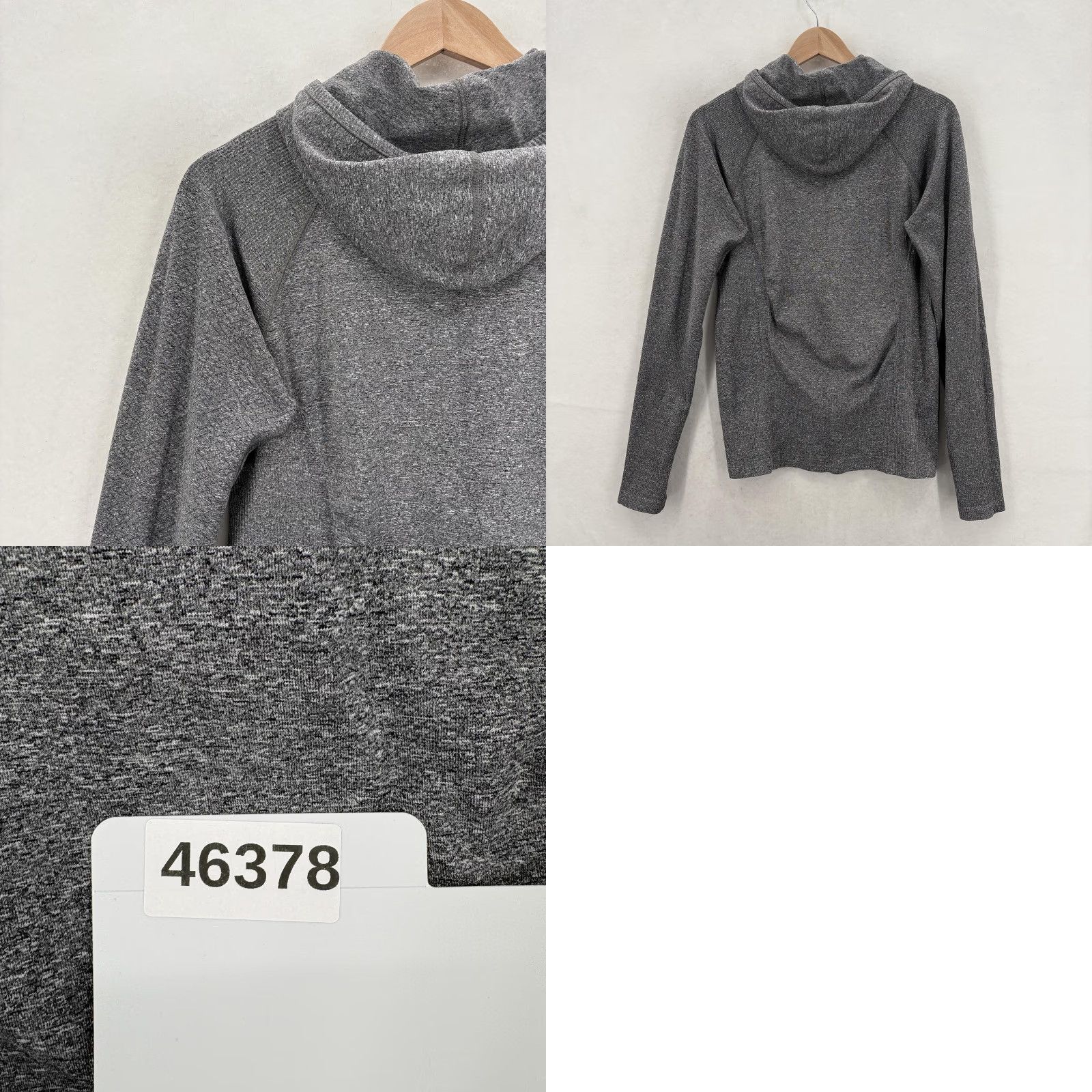 Athleta Athleta Hoodie Womens L Gray Lightweight Ruched Knit Thumbholes Gym Pullover Crew Neck Size L / US 10 / IT 46 - 8 Thumbnail