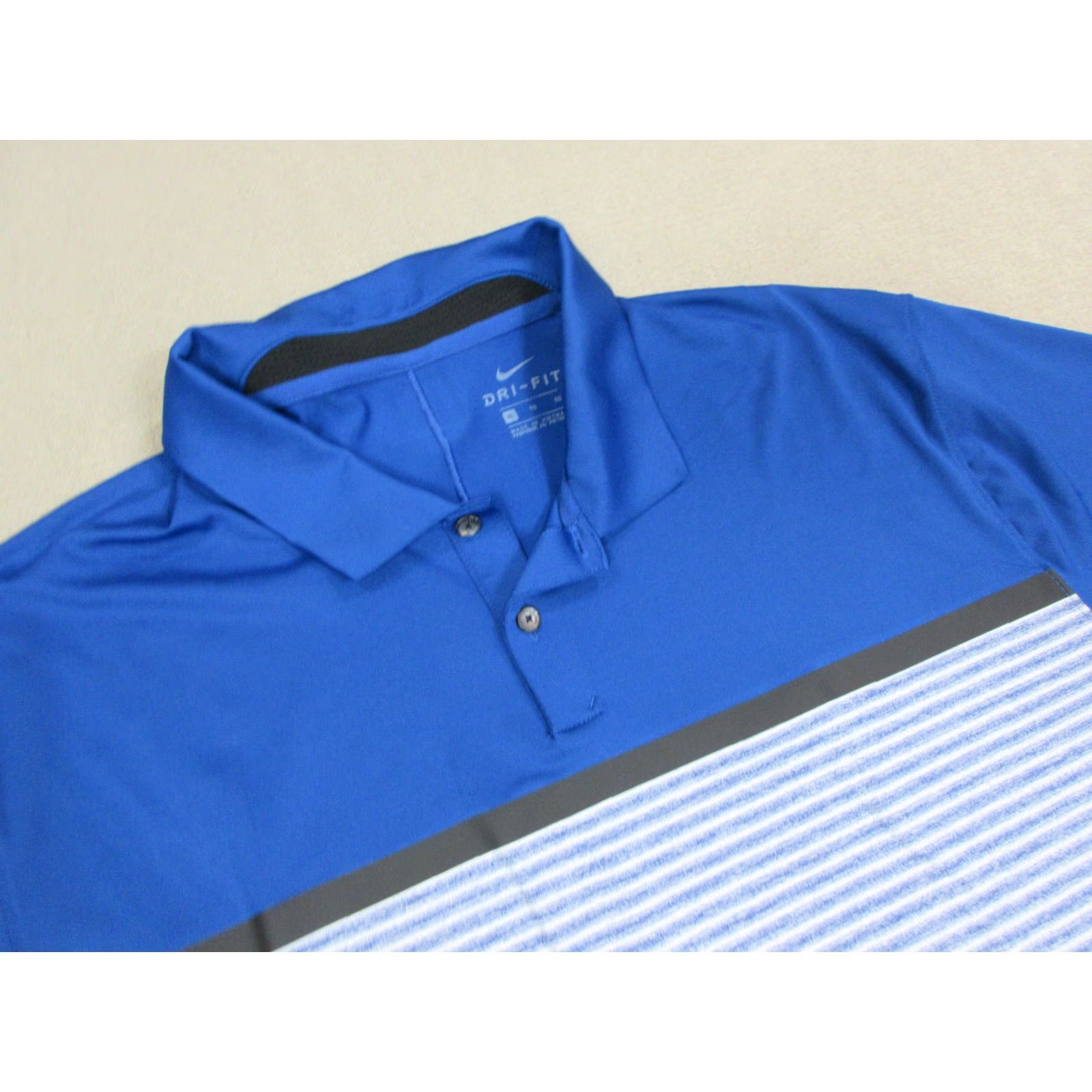 Nike Nike Polo Shirt Mens XL Blue White Tiger Woods Dri-Fit Logo Golf Vapor Performance Polo Shirt Size US XL / EU 56 / 4 - 2 Thumbnail
