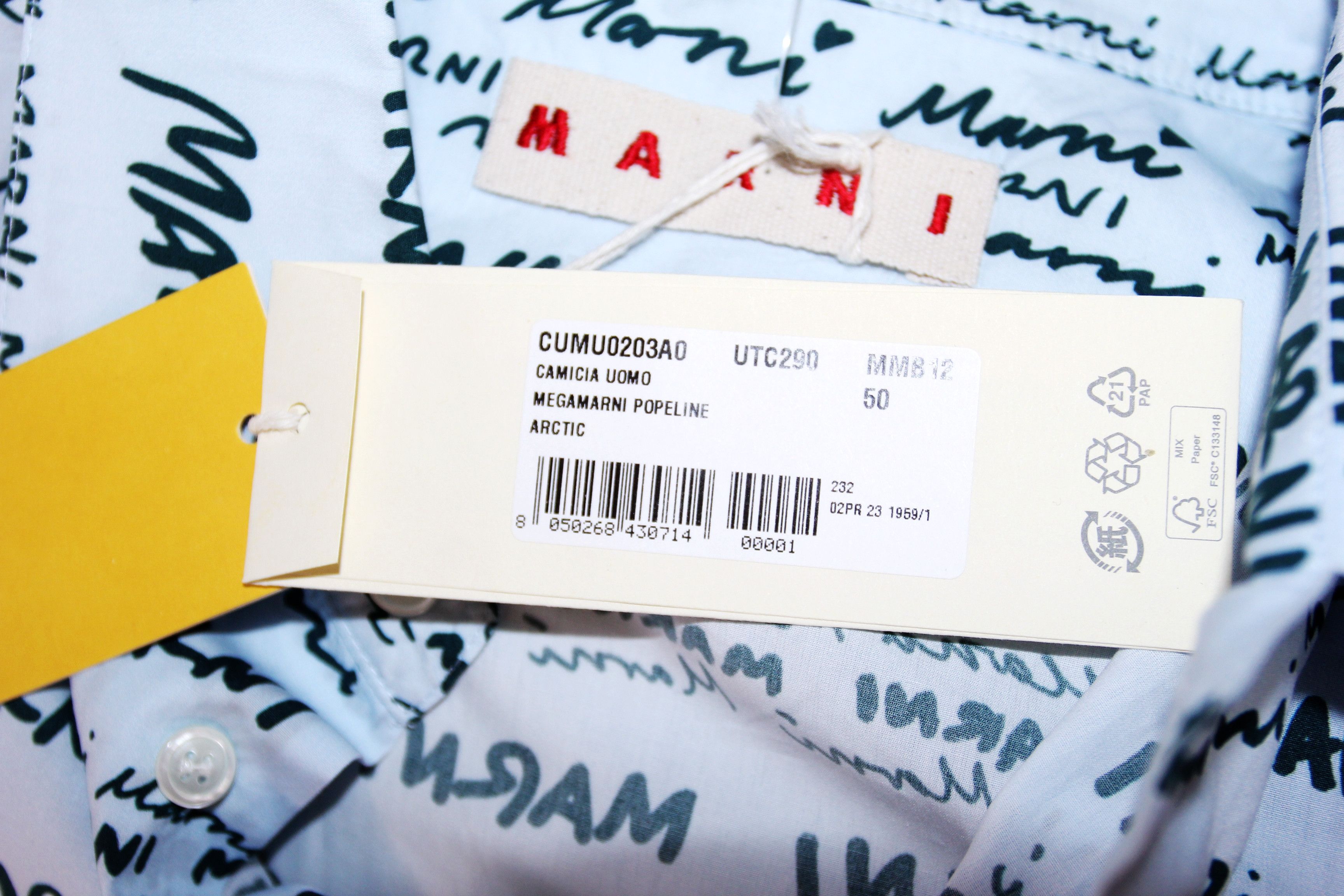 Marni BNWT AW23 MARNI MEGAMARNI POPELINE SHIRT 50 Size US M / EU 48-50 / 2 - 8 Thumbnail