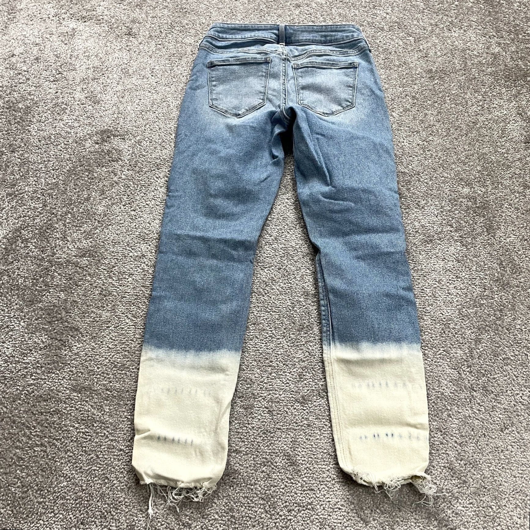 Old Navy VINTAGE Old Navy Rockstar Super Skinny Denim Jeans Womens Size 2 Blue Mid Rise Raw Hem 27x27 Size 26" / US 2 / IT 38 - 2 Thumbnail