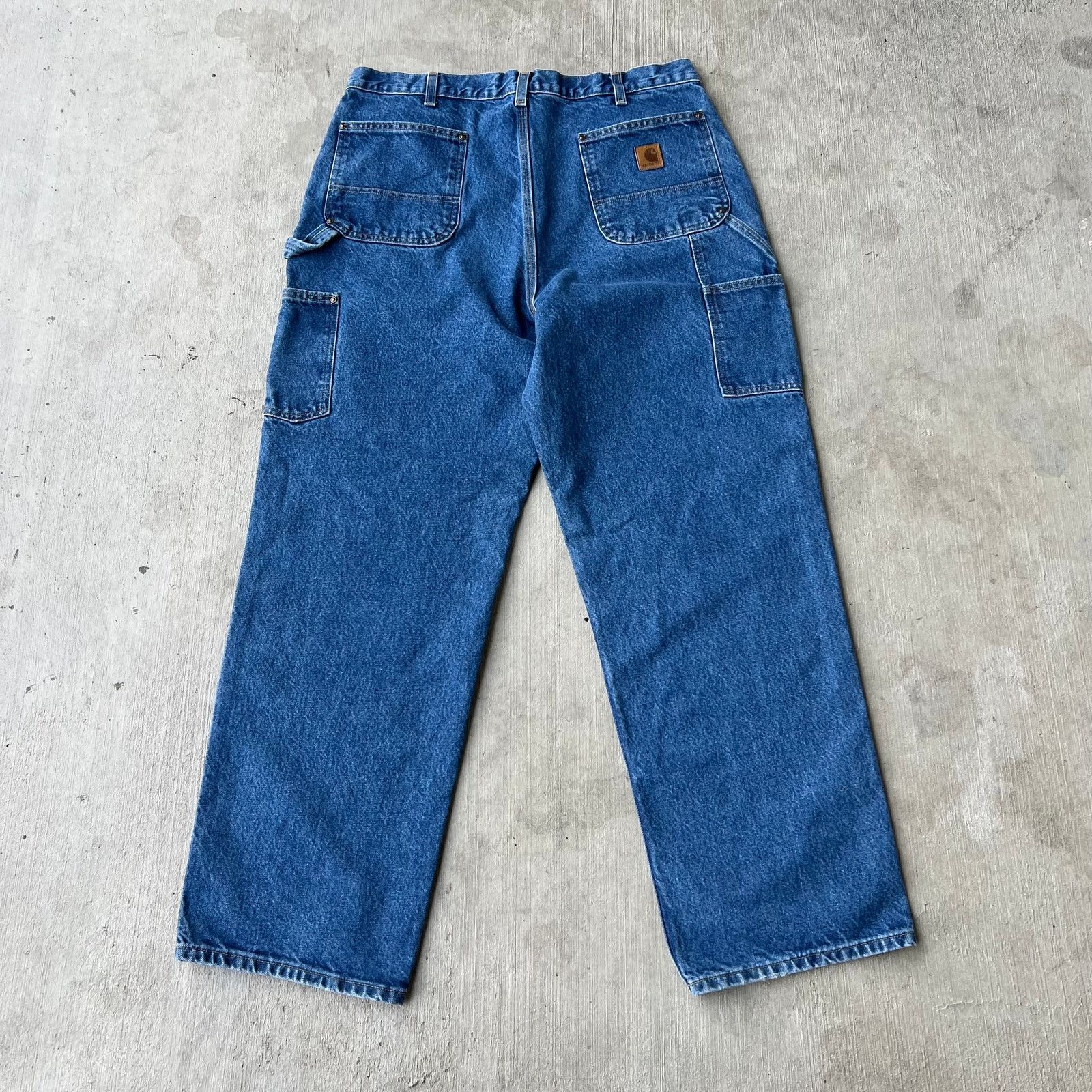 Carhartt × Vintage Carhartt blue denim jeans double knee work carpenter pants Size US 36 / EU 52 - 5 Thumbnail