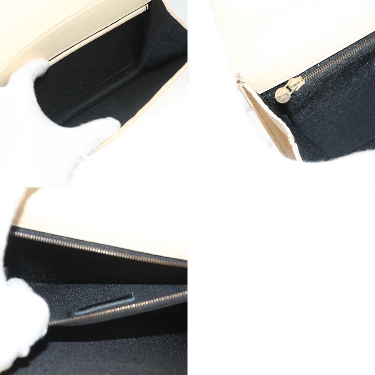 Fendi FENDI Zucca Canvas Hand Bag Canvas Leather Beige Gold Size ONE SIZE - 13 Thumbnail