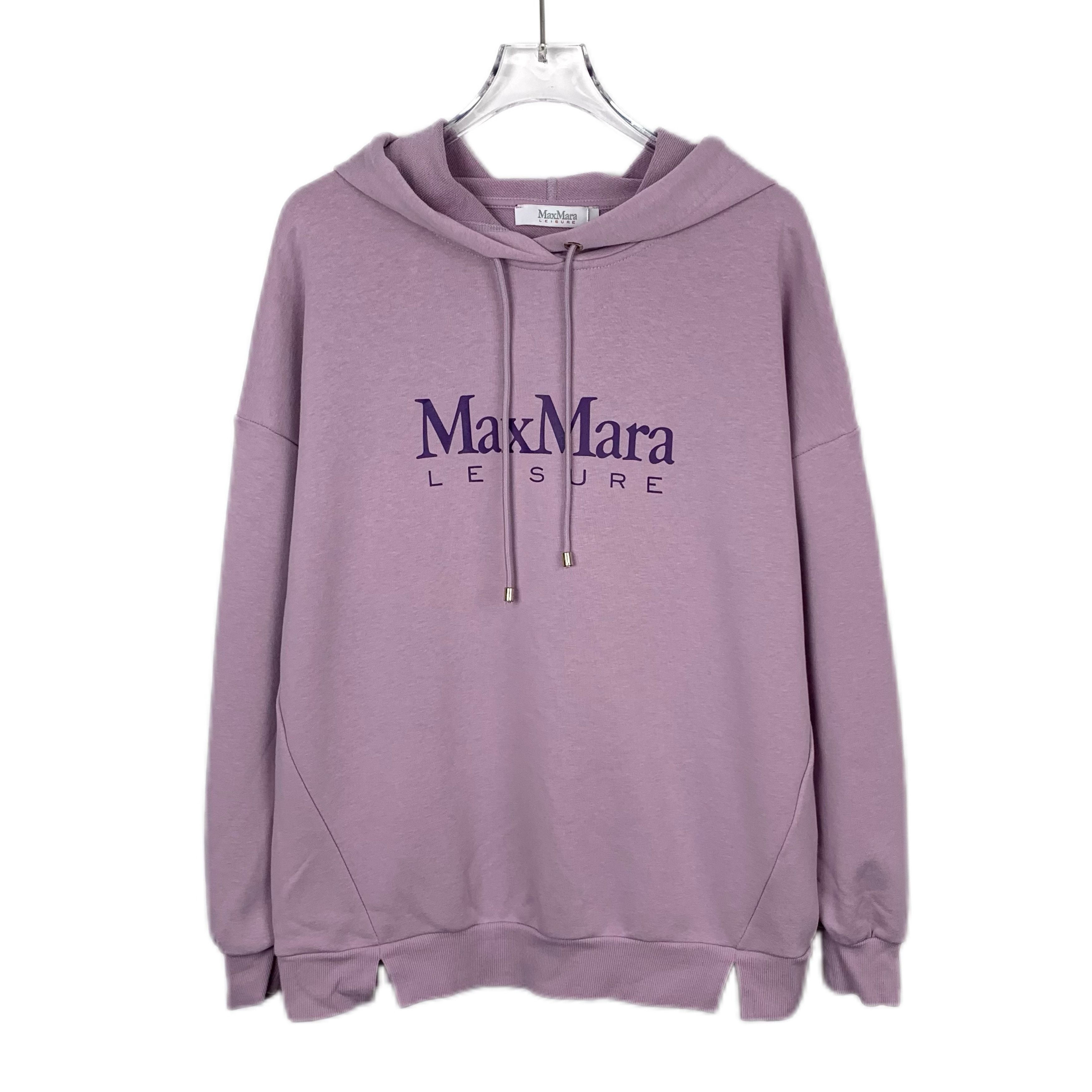 Max Mara MaxMara Hoodie – Purple Logo Print Cotton Hoodie (Size XS) Size XS / US 0-2 / IT 36-38 - 1 Thumbnail