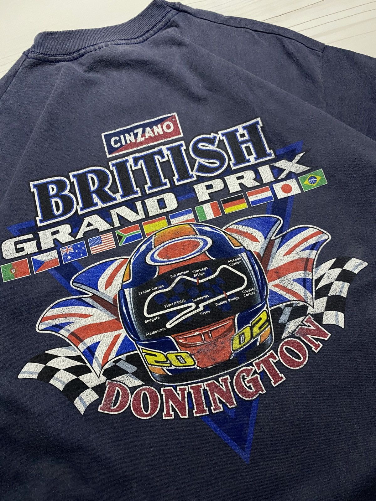 Vintage Vintage British Grand Prix 2002 motorcycle faded t shirt Size US L / EU 52-54 / 3 - 8 Thumbnail