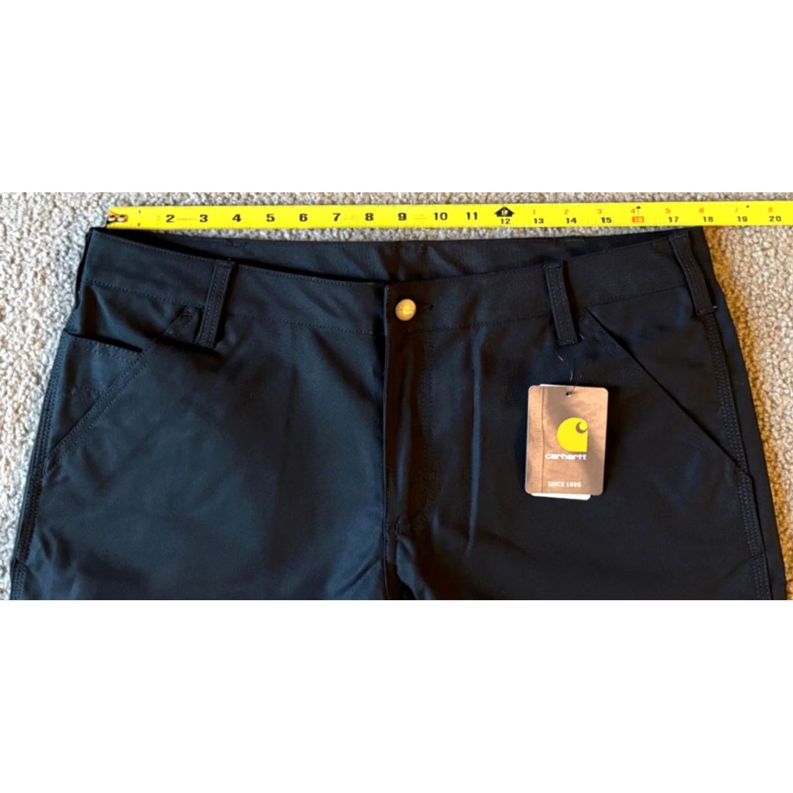 Carhartt Carhartt Women's Black Carpenter Work Shorts - Size 14, 5-Pocket, Canvas/Cotton Blend, Mid Rise, Inseam 10, Flat Front, Workwear, Casual, Outdoor, NWT Size 36" / US 14 / IT 50 - 3 Thumbnail