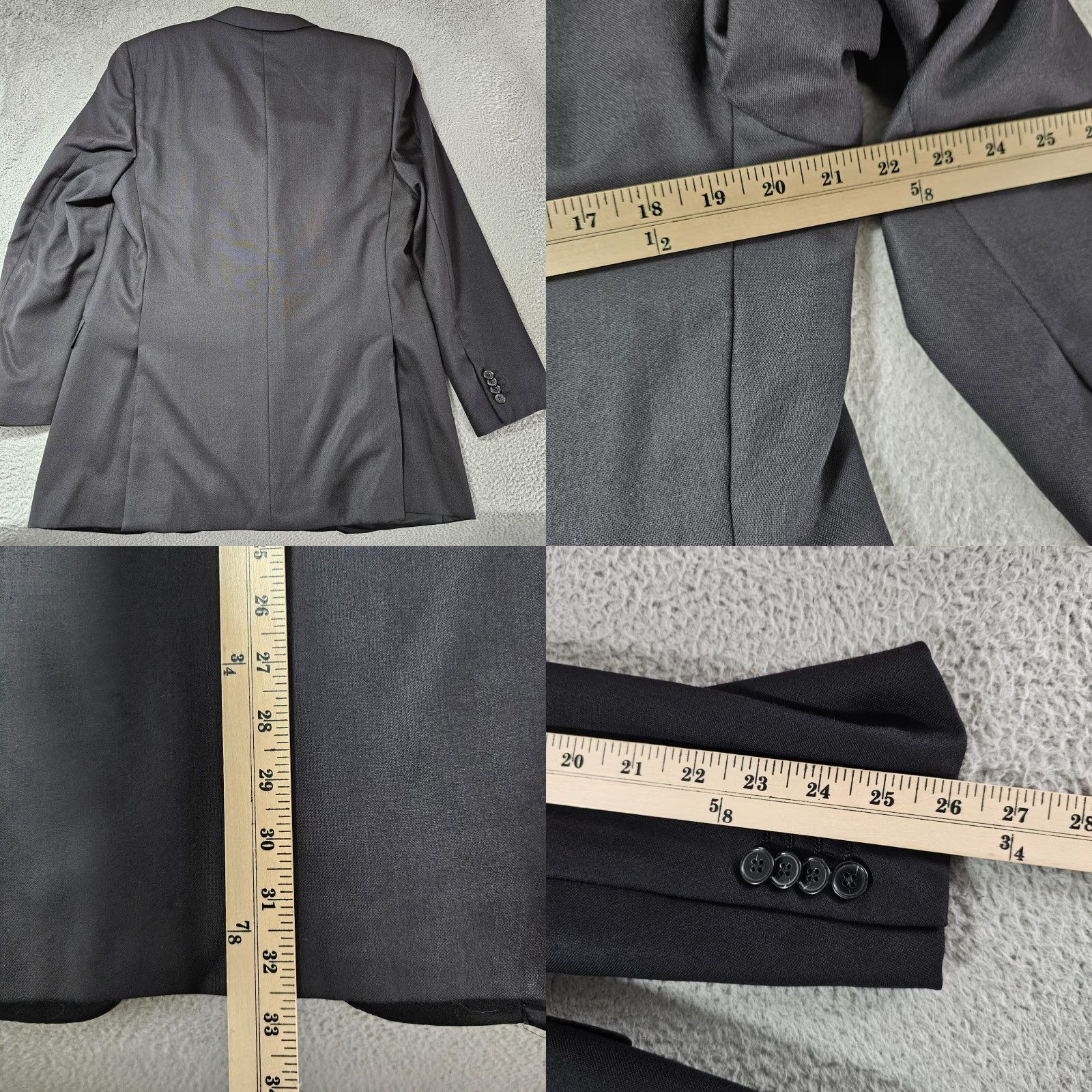 Ermenegildo Zegna Ermenegildo Zegna Trofeo Blazer Mens US 42L EU 56L Black Wool Sport Coat Jacket Size 42R - 8 Thumbnail