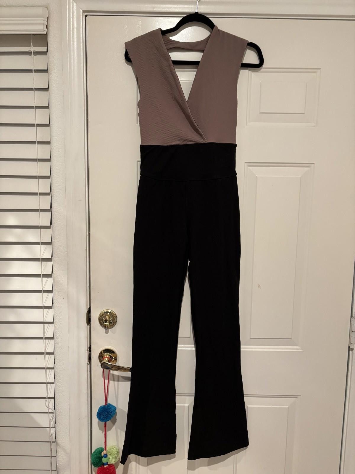 Free People Womens mauve/black sz M Free People one piece leggings #508 Size 32" / US 10 / IT 46 - 1 Thumbnail