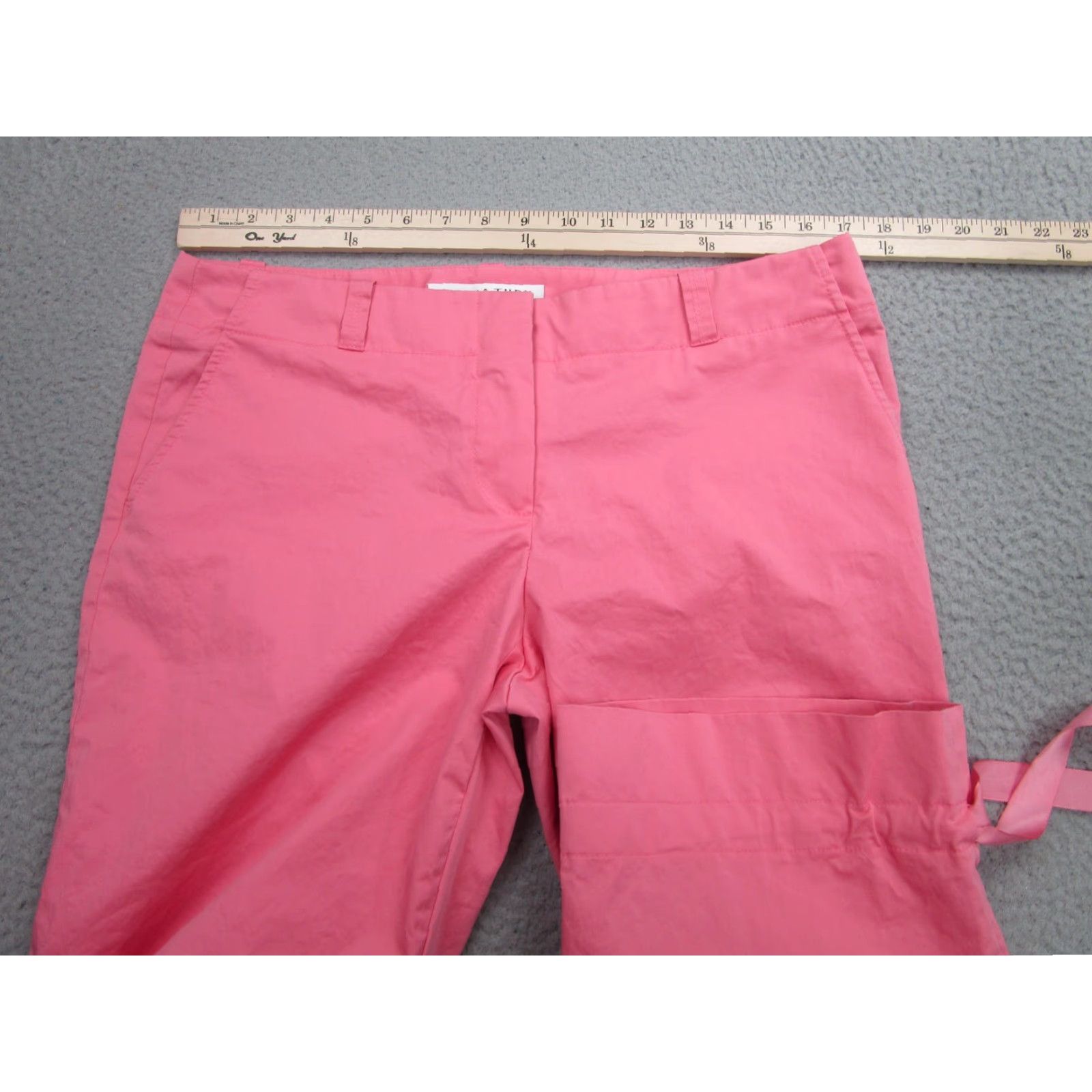 Trina Turk Trina Turk Pants Womens 12 Pink Cropped Capri Ribbon Tie Hem Casual Made USA Size 34" / US 12 / IT 48 - 4 Thumbnail