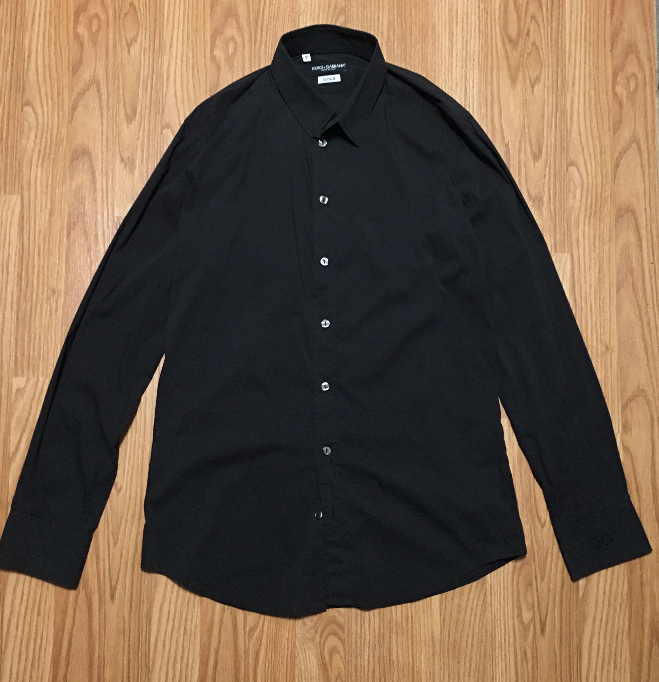 Dolce & Gabbana Gold Shirt Mens Black Size 16/41