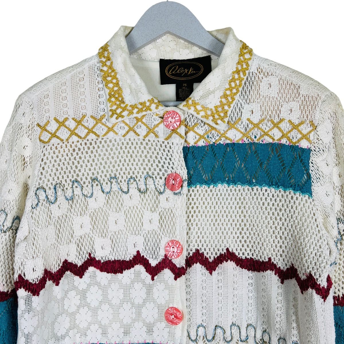 🔥 VINTAGE ALEX KU PATCHWORK COLORY KNITTED