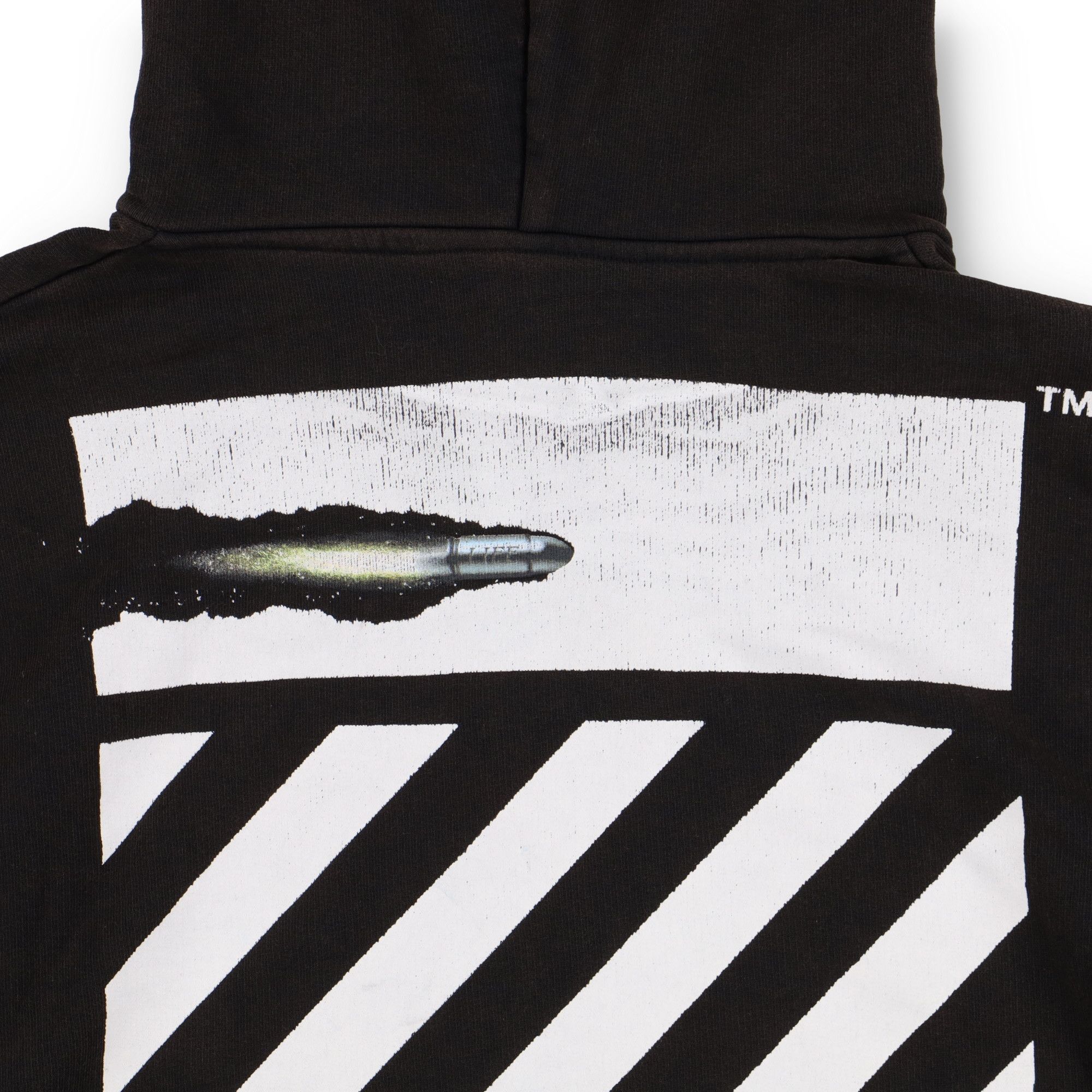 Off-White Aged Black Diana Gun Diagonals Oversized Hoodie Size US S / EU 44-46 / 1 - 5 Thumbnail