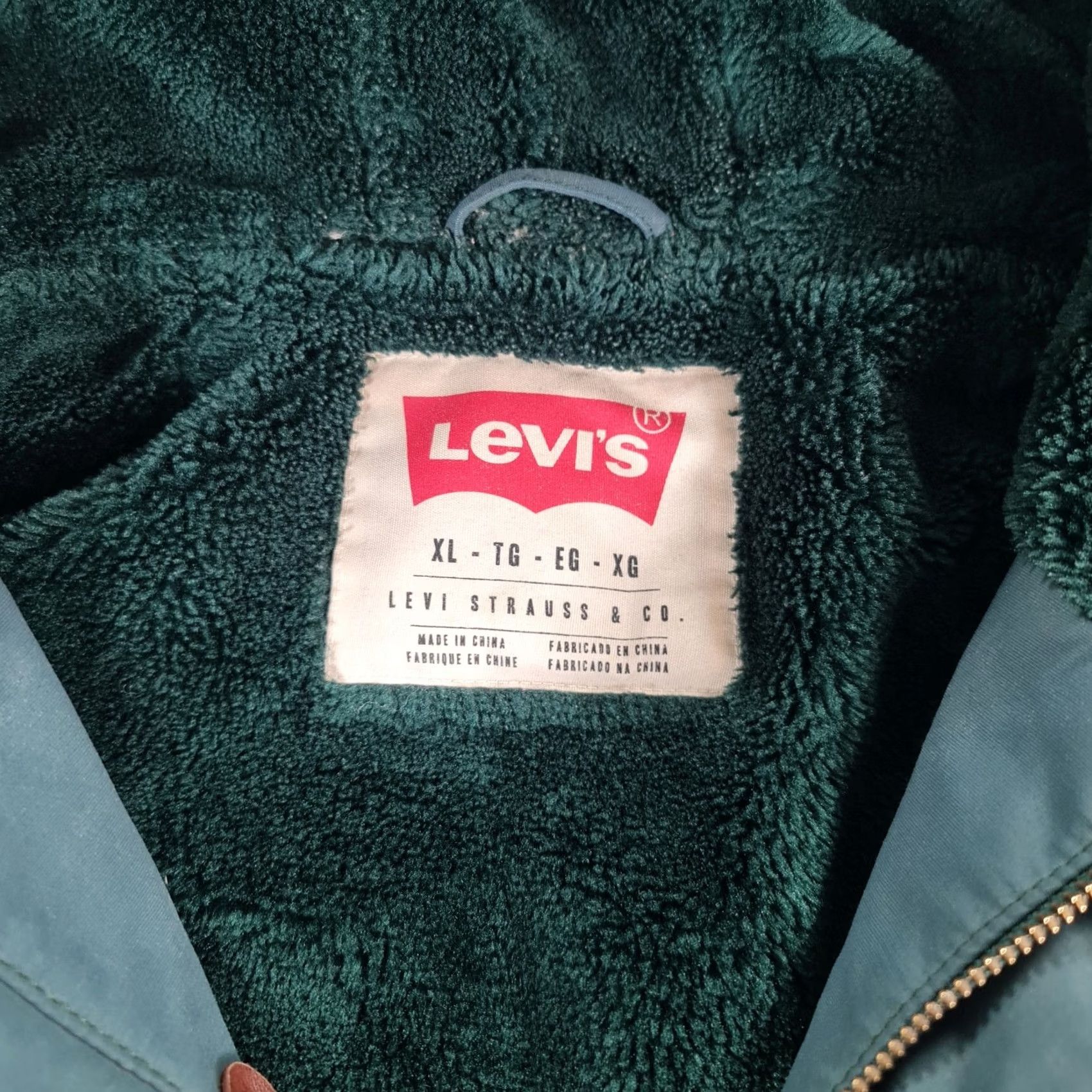 Levi's Levi's Mens Jacket Green XL Hooded Wool Parka Full Zip Plaid Tartan Size US XL / EU 56 / 4 - 3 Thumbnail