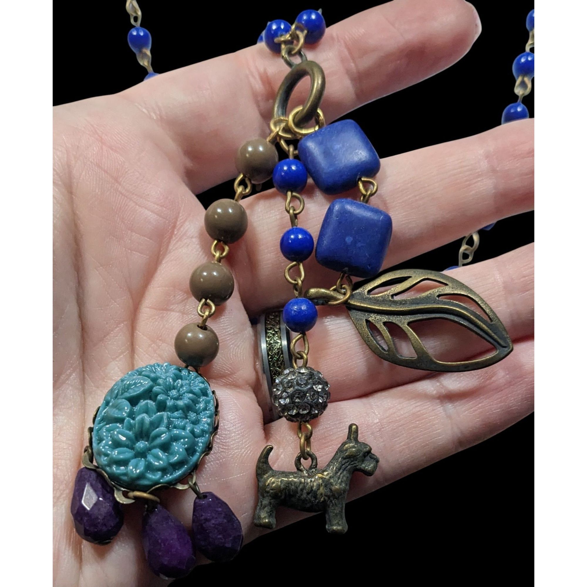 Other Vintage David Aubrey Blue Tassel Charm Necklace Size ONE SIZE - 2 Thumbnail