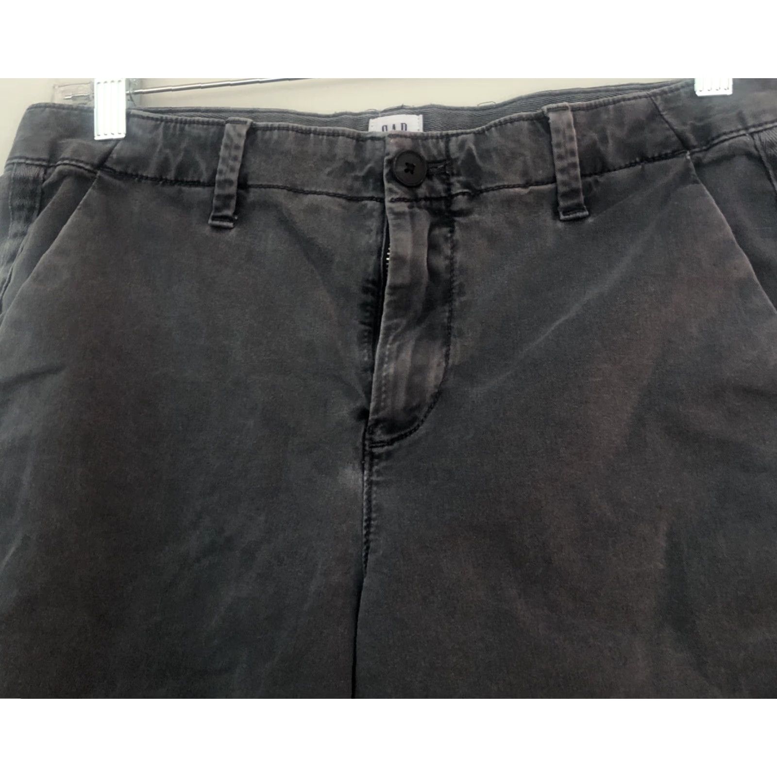 Gap GAP Women’s Girlfriend Chino Shorts Size 2 Gray Pockets Button Casual Walking Size 26" / US 2 / IT 38 - 2 Thumbnail