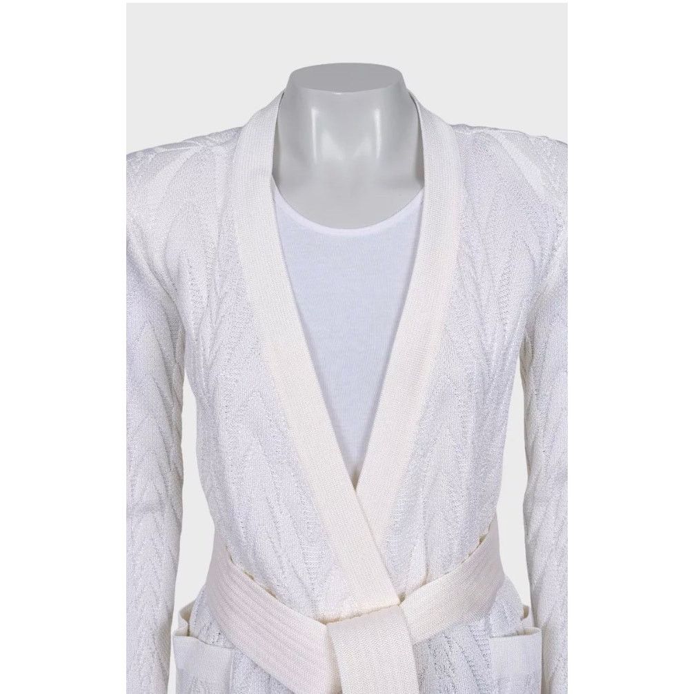 Balmain Balmain White Wrap Cardigan with Belt - Size36/ S Size XS / US 0-2 / IT 36-38 - 4 Thumbnail