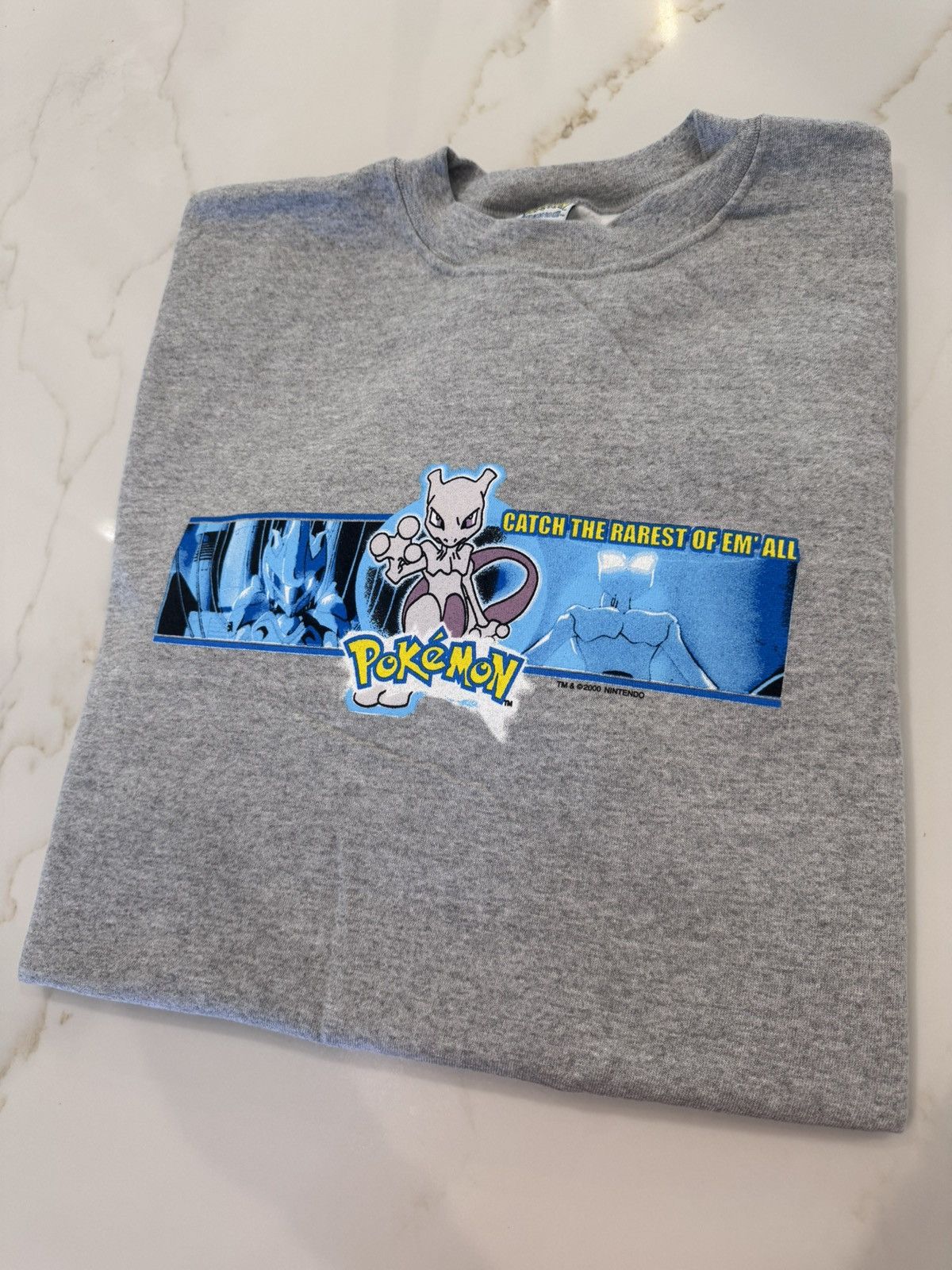 Vintage Pokémon Licensed 2000 Mewtwo “Catch the rarest of em’ all” Size US XL / EU 56 / 4 - 1 Thumbnail