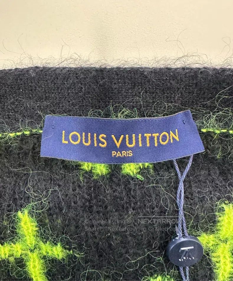Louis Vuitton Louis Vuitton Colorful, full-print logo mohair knit cardig Size US L / EU 52-54 / 3 - 3 Thumbnail