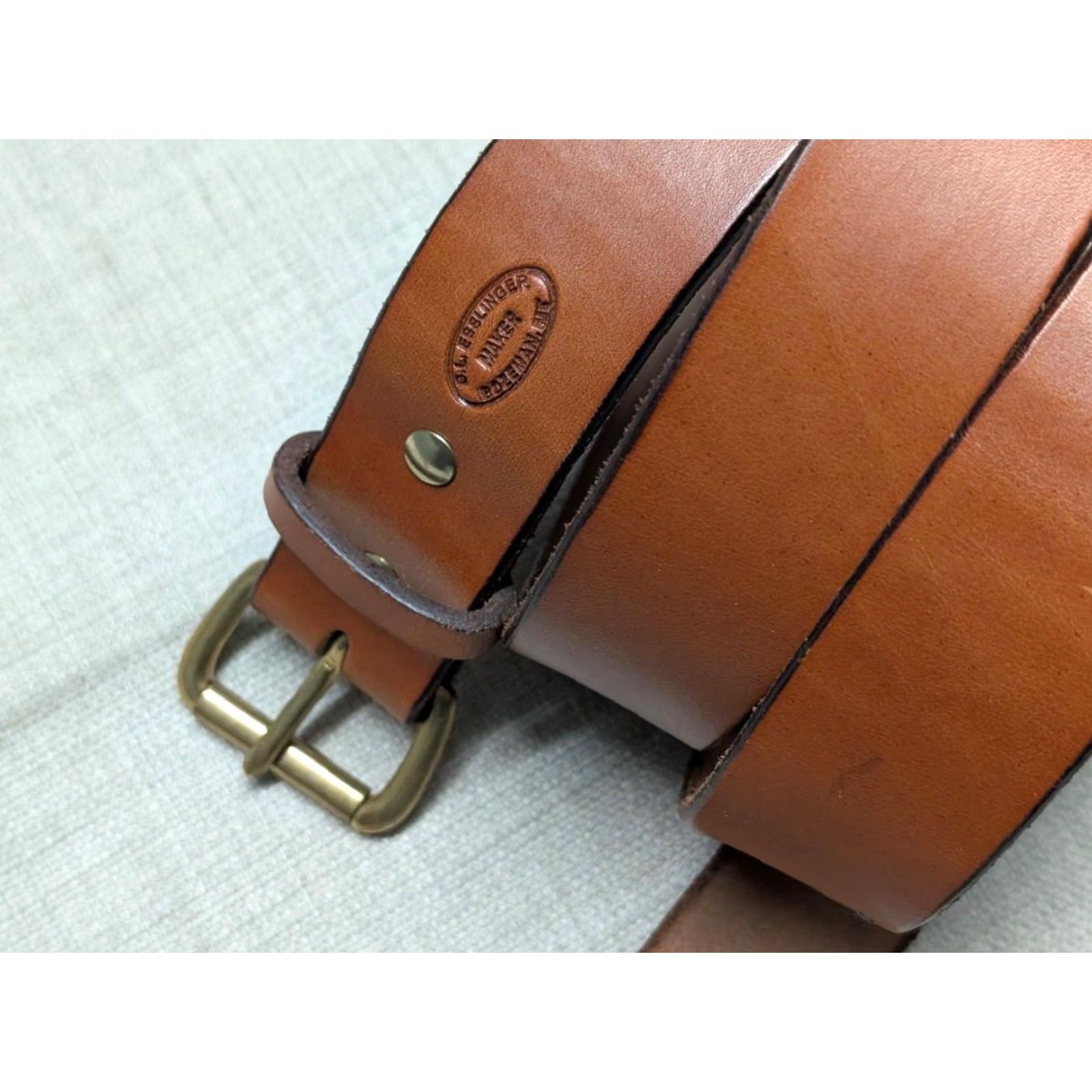 Vintage VINTAGE handcrafted belt USA one size Western belt Men Brown Leather cowhide Full Grain Western Belt Mens Size ONE SIZE - 3 Thumbnail