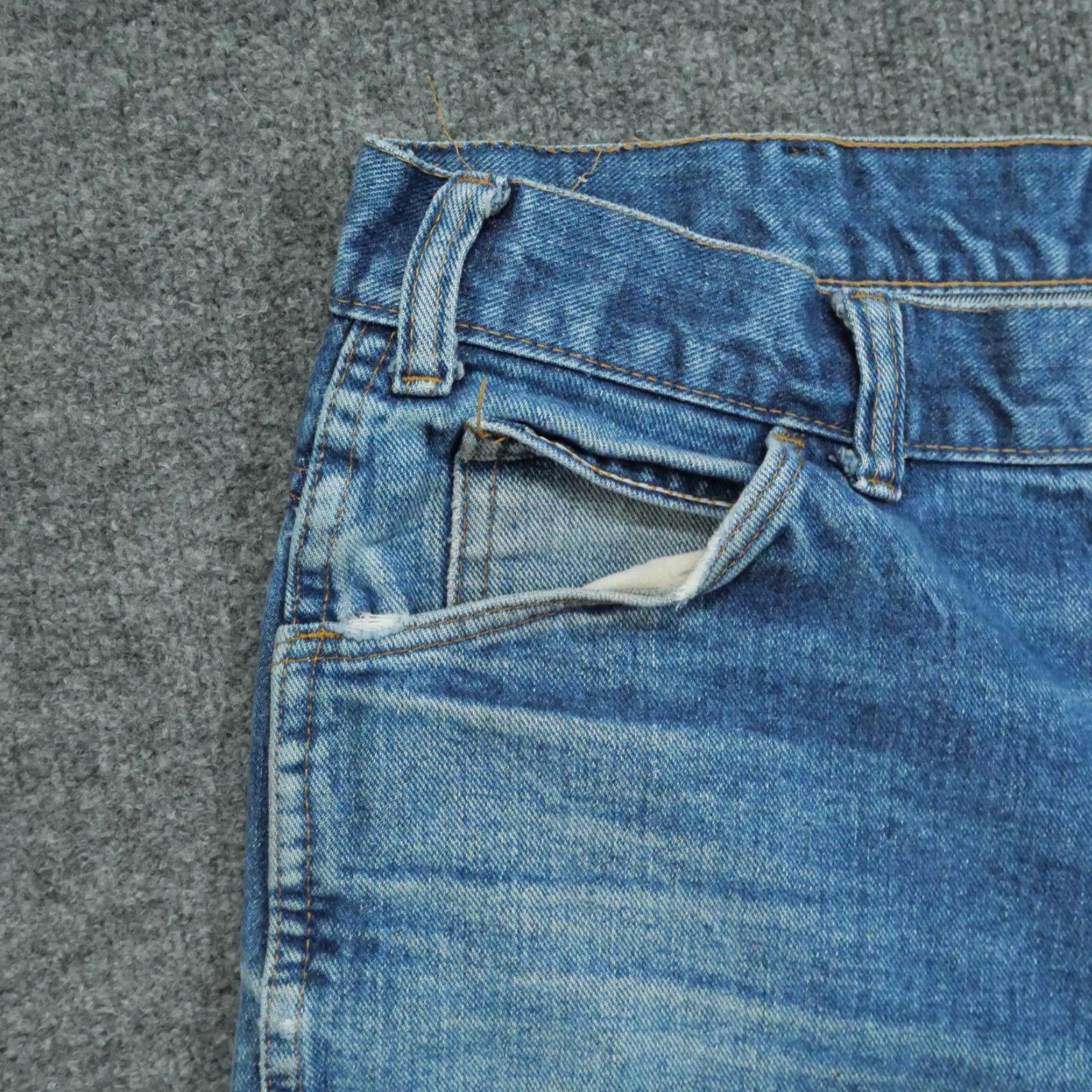 Vintage VINTAGE Saddle King Jeans Mens 38X30 Blue Pants Faded Whiskers Western Talon 80s Size US 36 / EU 52 - 6 Thumbnail